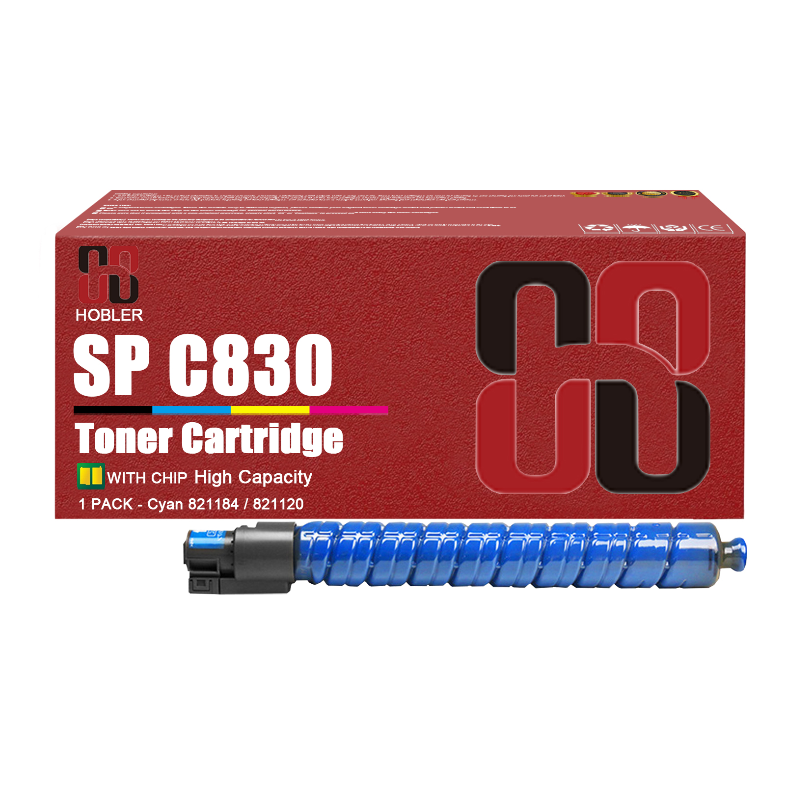 For Ricoh 821181 821184 821183 821182 821117 821120 821119 821118 Toner Cartridge Work for Ricoh SP C830dn SP C831dn Printers-PrintsBoost