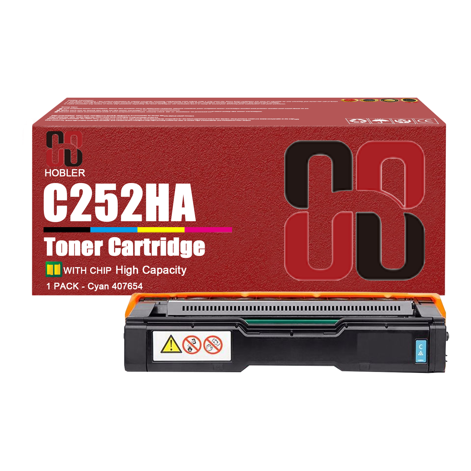 For Ricoh SP C252HA 407653 407654 407655 407656 Toner Cartridge Work for Ricoh SP C252DN C252SF C262DNw C262SFNw Printers-PrintsBoost