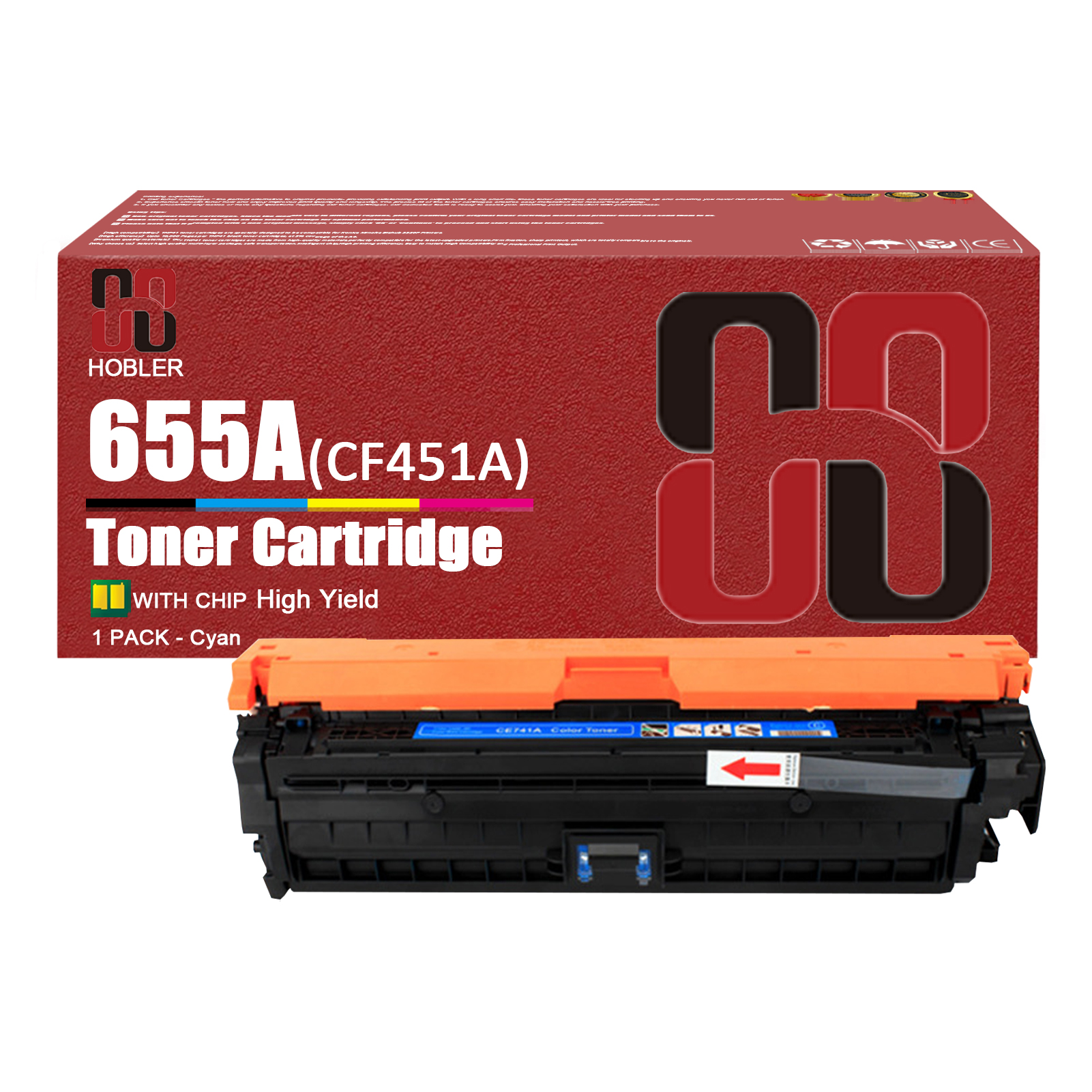 For HP 655A CF450A CF451A CF452A CF453A Toner Cartridge Work for HP LaserJet Enterprise M652dn M652n M653dn M653dh M653x M681dh M681f M681z M682z Printers