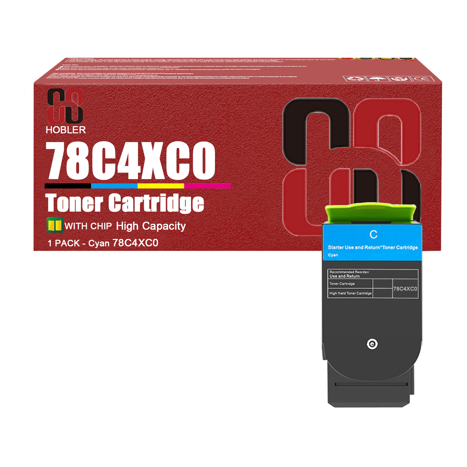 For Lexmark 78C4XK0 78C4XC0 78C4XM0 78C4XY0 Toner Cartridge Work for Lexmark CS421 CS521 CS622 CX421 CX522 CX622 CX625 Printers