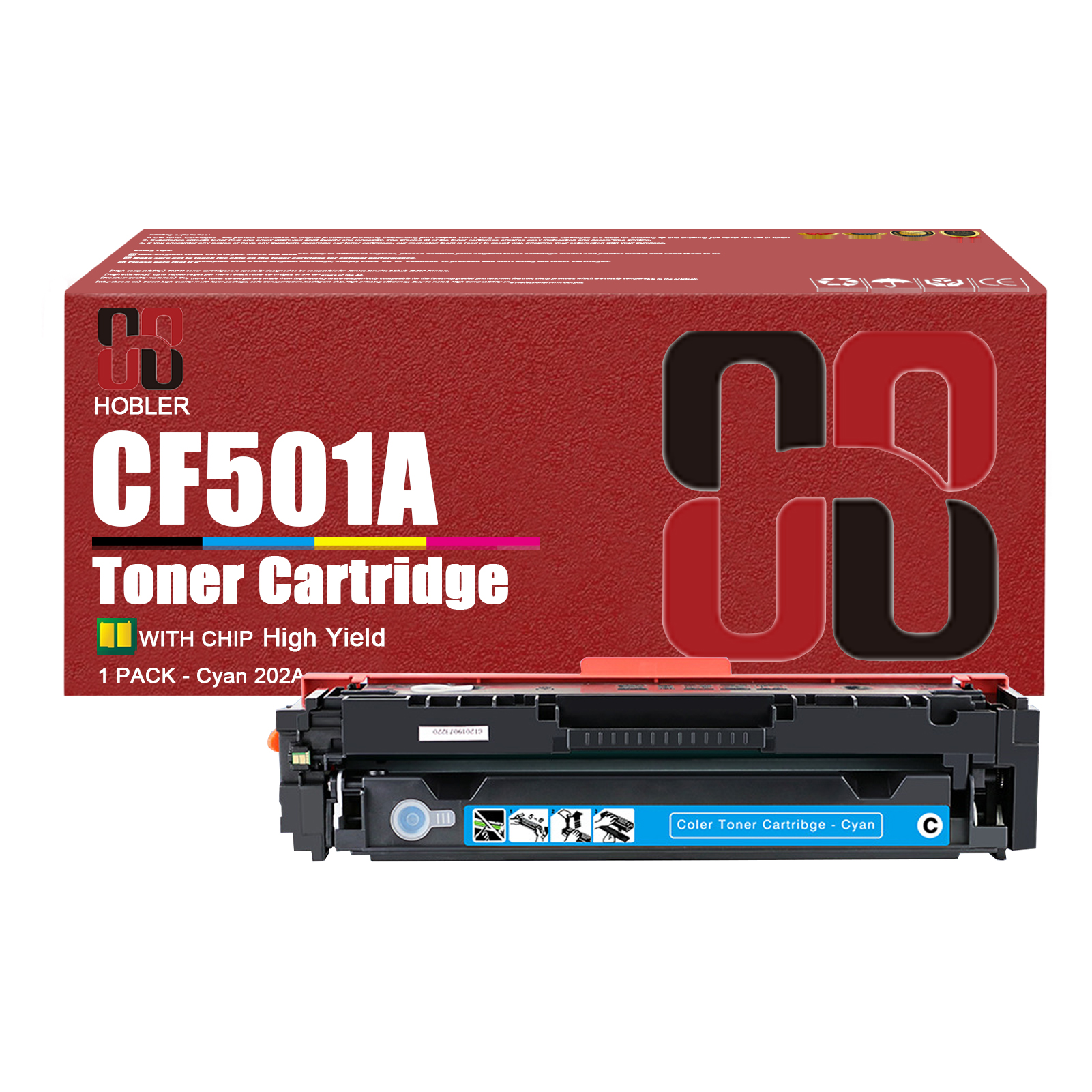For HP 202A CF500A CF501A CF503A CF502A Toner Cartridge Work for HP Color LaserJet Pro M254dw M254dn M254nw MFP M280nw M281dw Printers, Black │CF500A, Cyan │CF501A, Magenta │CF503A, Yellow │CF502A-PrintsBoost