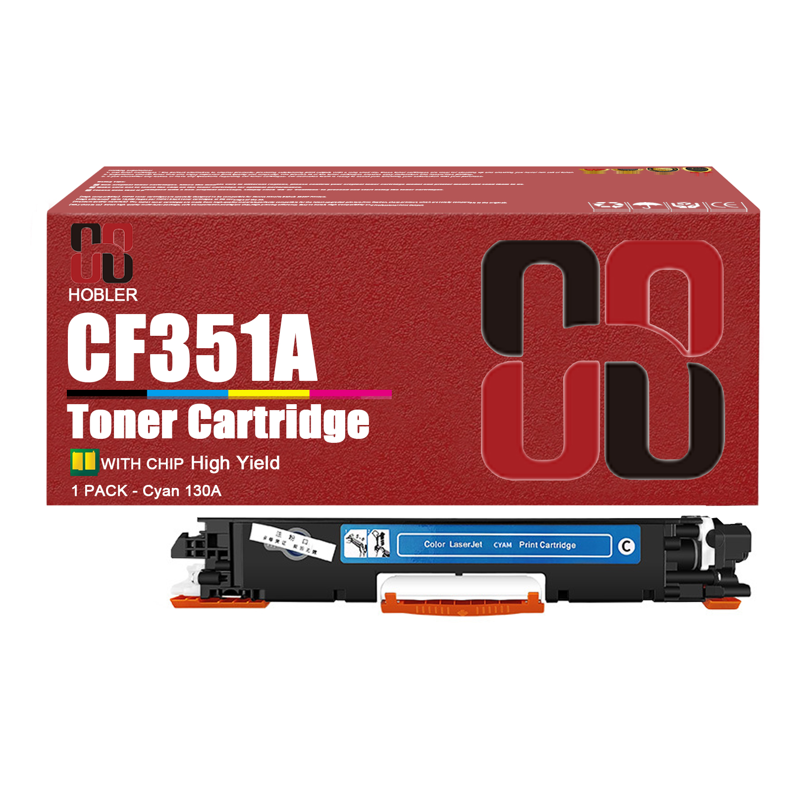  For HP 130A CF350A CF351A CF352A CF353A Toner Cartridges Work for HP Laseret 200 Color MFP M175nw M175a M175b M175c M175e Printers, Black │CF351A, Cyan │CF351A, Magenta │CF353A, Yellow │CF352A-PrintsBoost