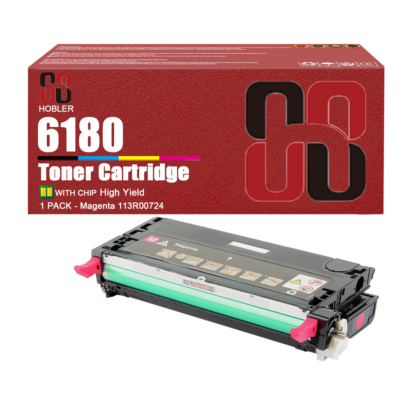 For Xerox 113R00726 113R00723 113R00724 113R00725 Toner Cartridge Work for Phaser 6180 6180N 6180DN 6180MFP-D 6180MFP-N Printers-PrintsBoost