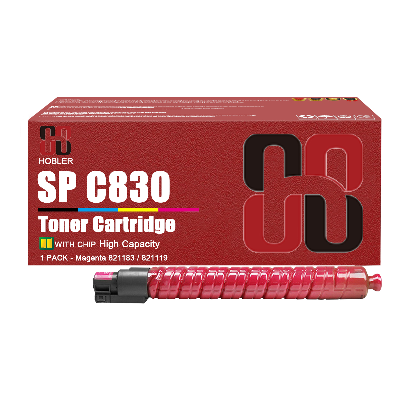 For Ricoh 821181 821184 821183 821182 821117 821120 821119 821118 Toner Cartridge Work for Ricoh SP C830dn SP C831dn Printers-PrintsBoost