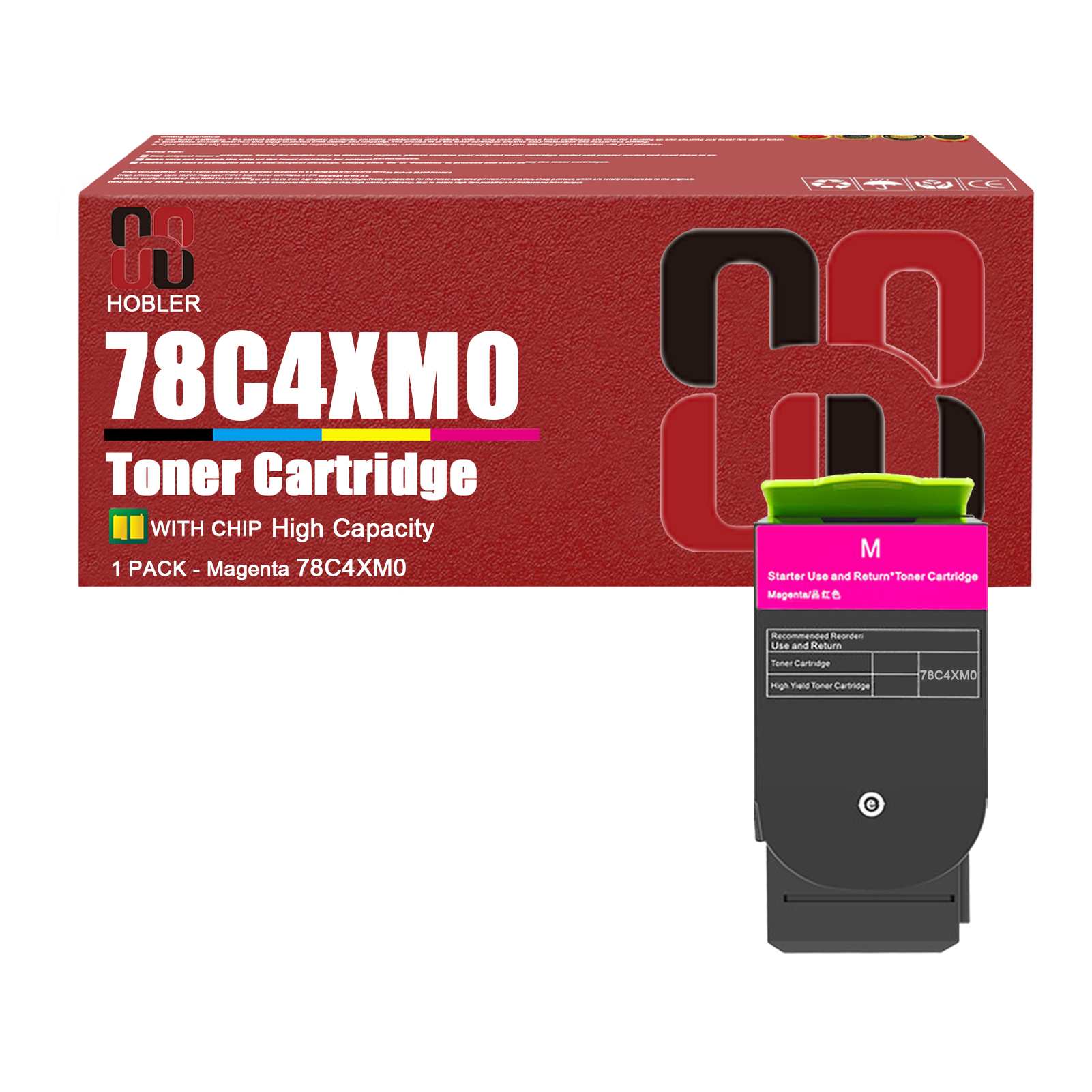 For Lexmark 78C4XK0 78C4XC0 78C4XM0 78C4XY0 Toner Cartridge Work for Lexmark CS421 CS521 CS622 CX421 CX522 CX622 CX625 Printers