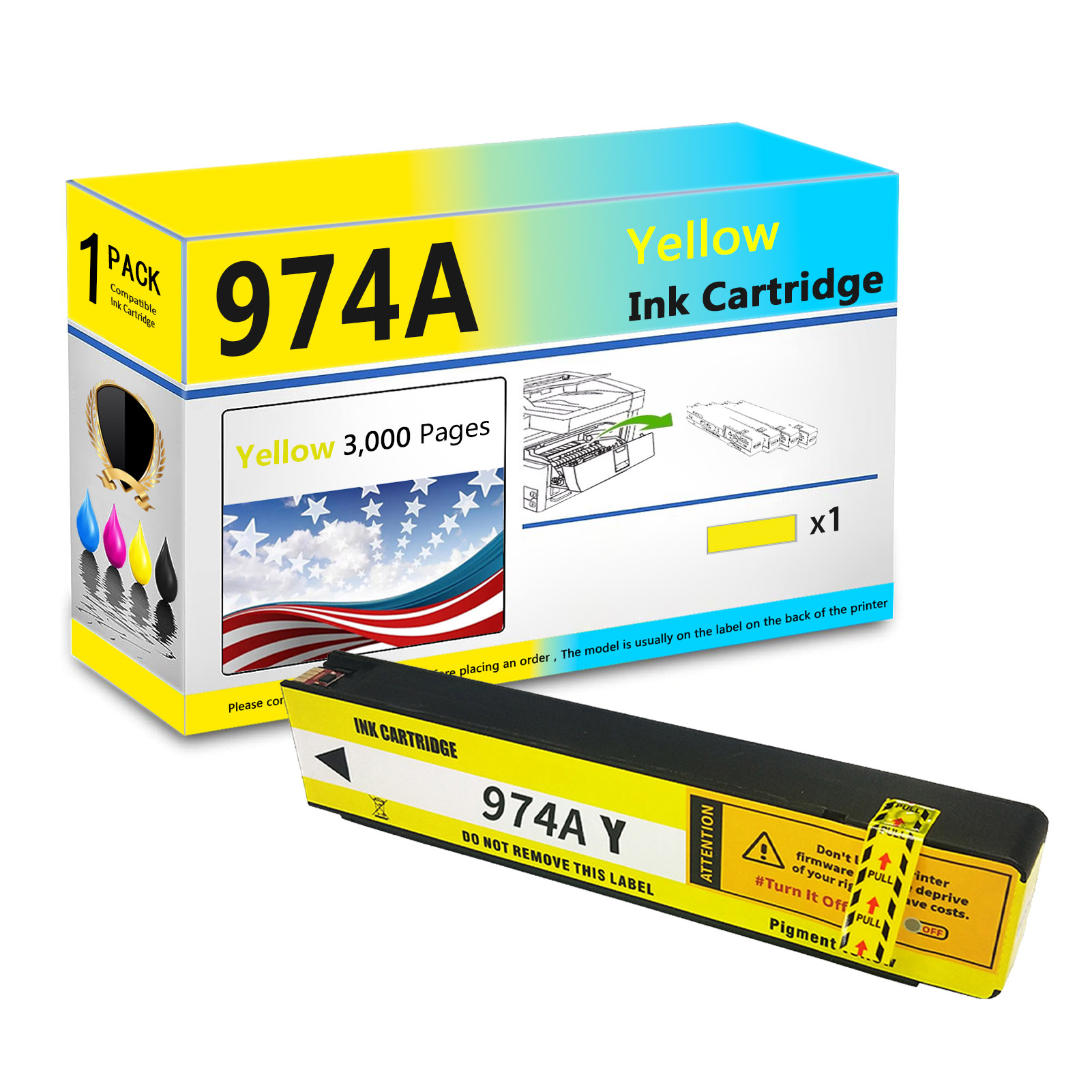 For HP 974A Ink Cartridge Work For HP Pagewide X352dw X377dw X452dw X477dw X577dw X552dw P55250dw P57750dw Printers-PrintsBoost