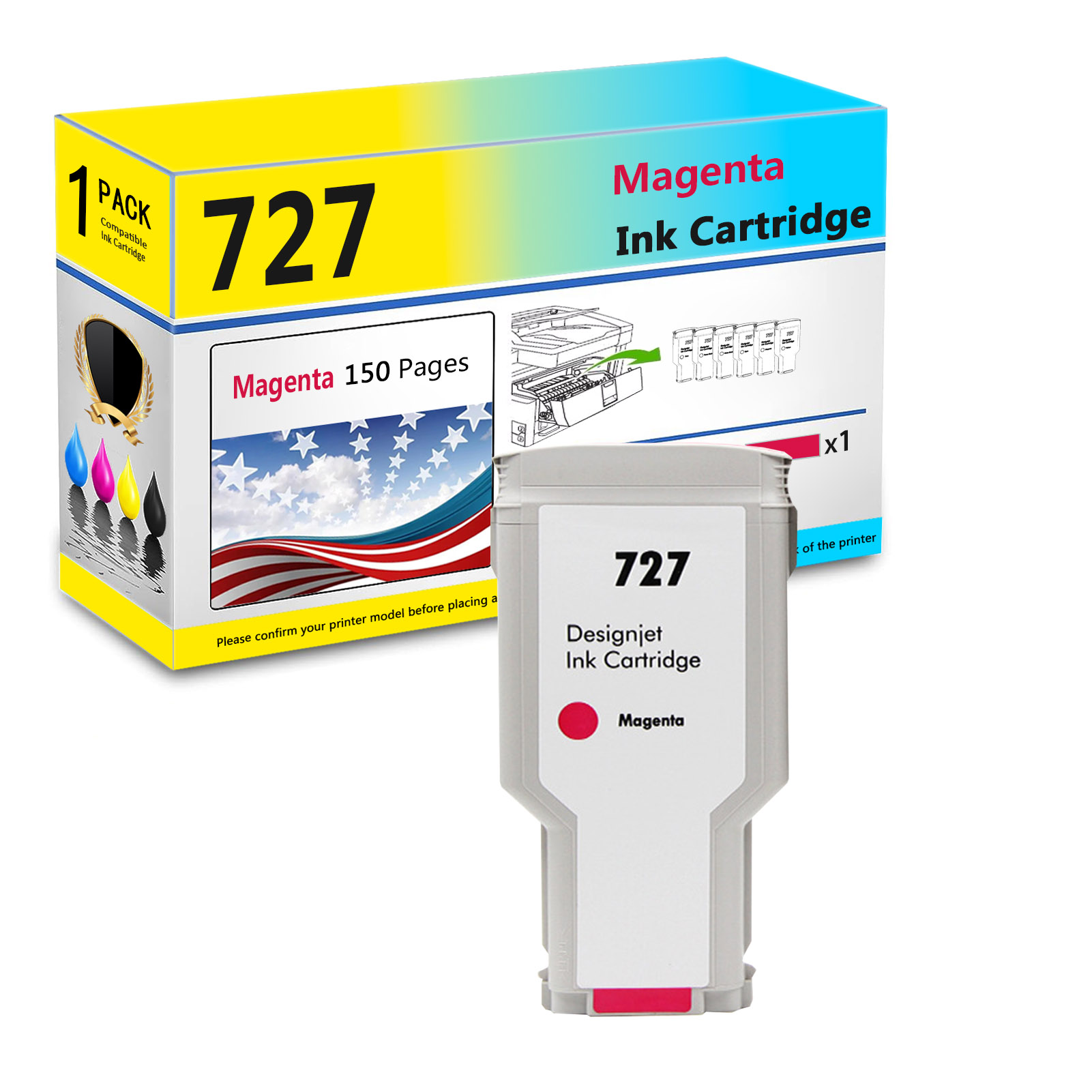 For HP 727 Ink Cartridge Work For HP DesignJet T920 T930 T1500 T1530 T2500 T2530 Plotters