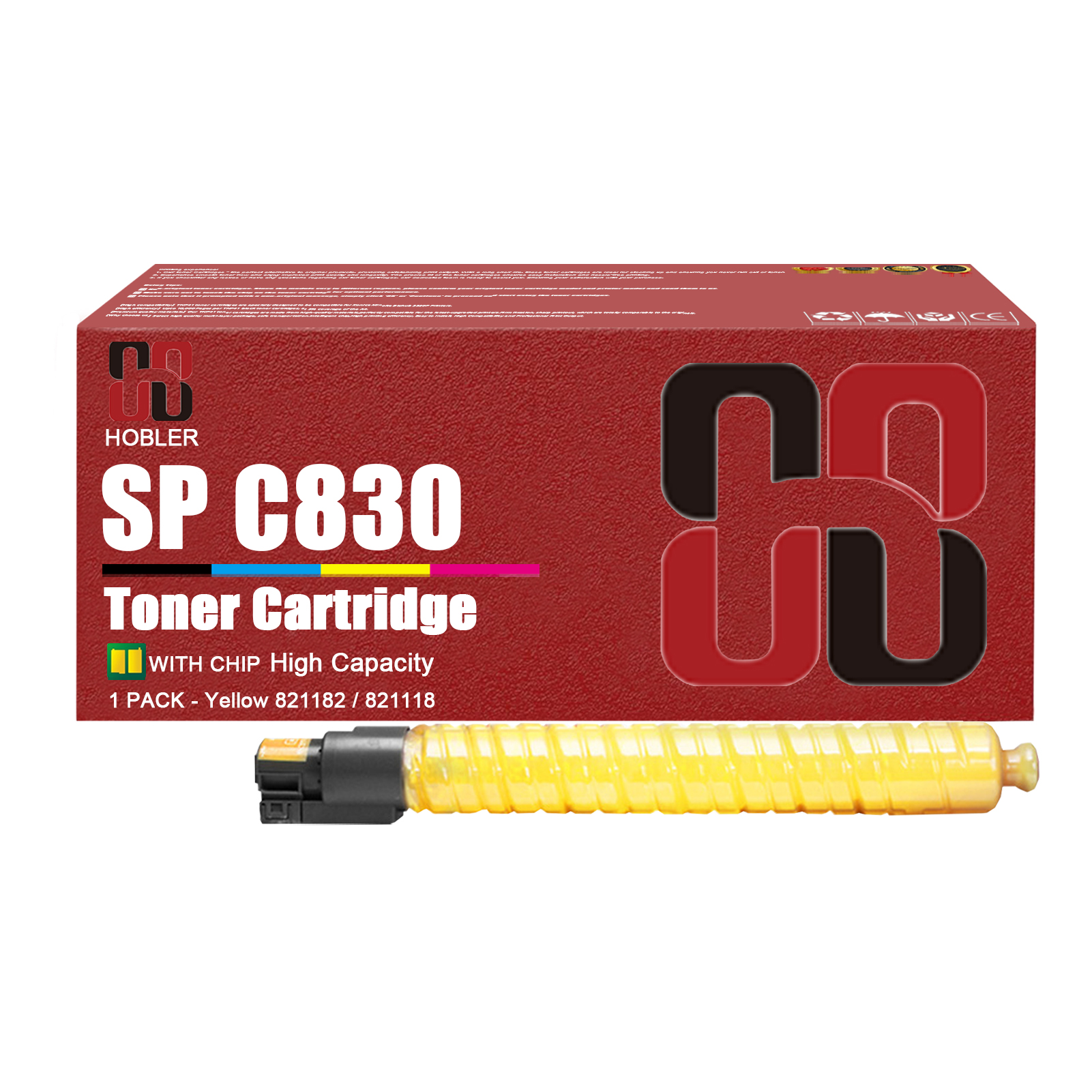 For Ricoh 821181 821184 821183 821182 821117 821120 821119 821118 Toner Cartridge Work for Ricoh SP C830dn SP C831dn Printers-PrintsBoost