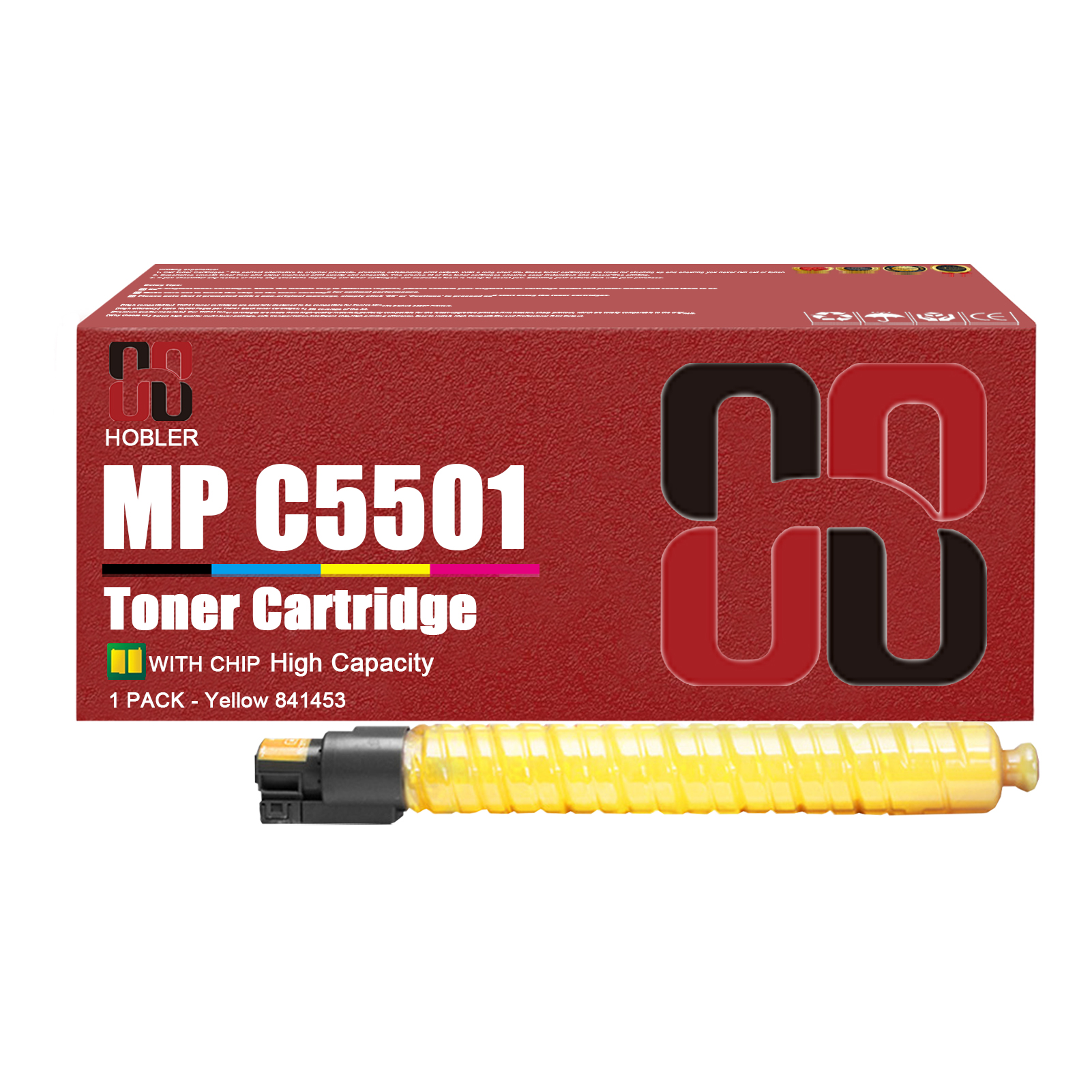 For Ricoh MP C5501 841452 841455 841454 841453 Toner Cartridge Work for Ricoh Aficio MP C4501 C5501 Savin C9145 C9155 Lanier LD645 LD655 LD550C Printers-PrintsBoost