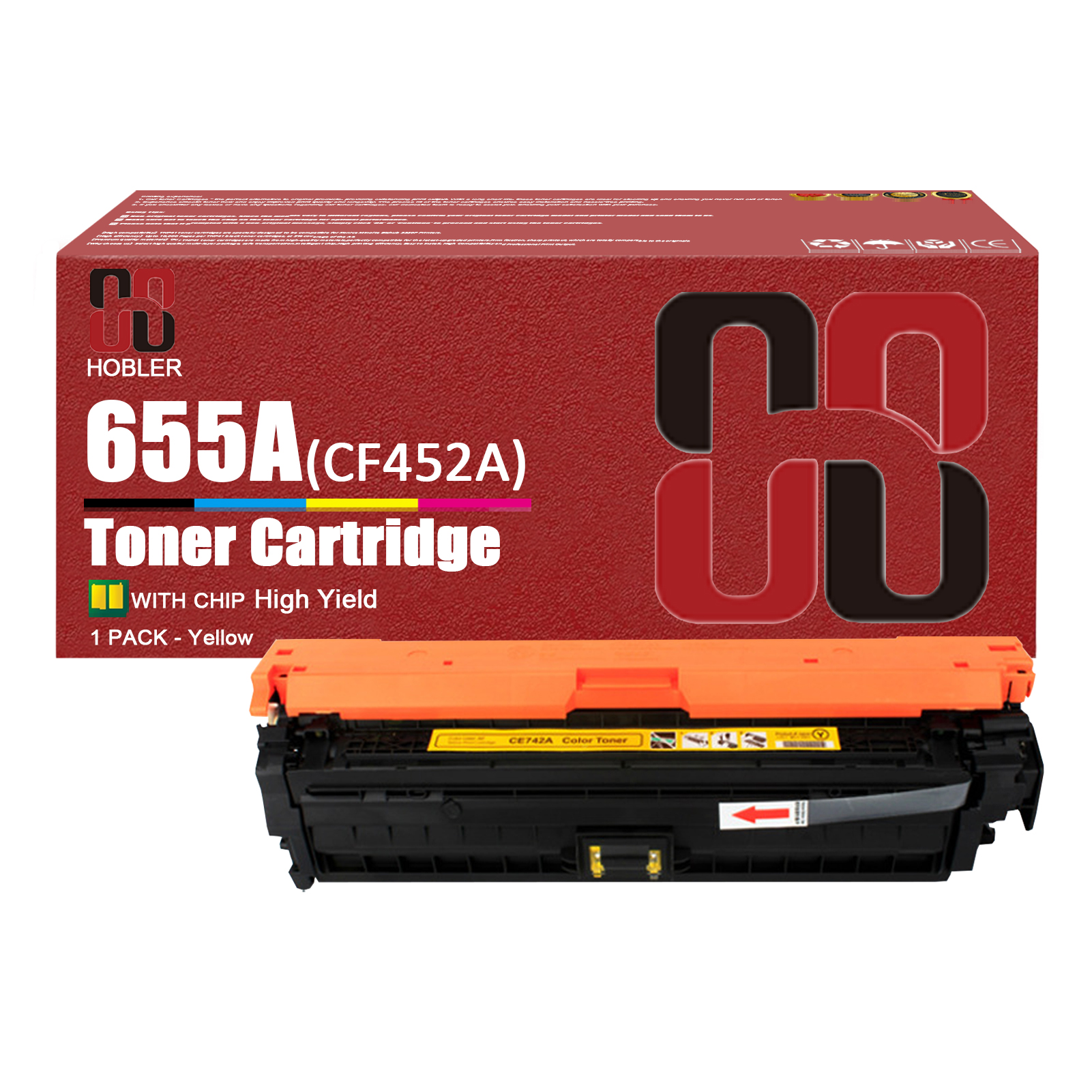 For HP 655A CF450A CF451A CF452A CF453A Toner Cartridge Work for HP LaserJet Enterprise M652dn M652n M653dn M653dh M653x M681dh M681f M681z M682z Printers