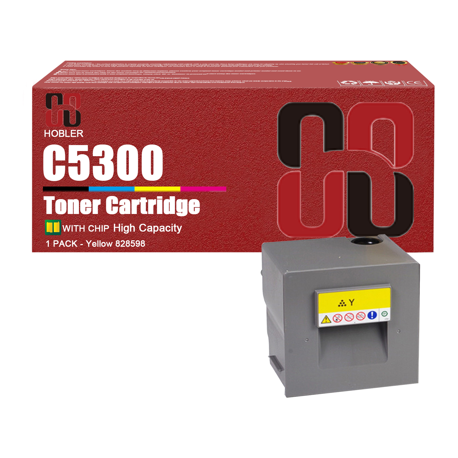 For Ricoh 828597 828600 828599 828598 Toner Cartridge Work for Ricoh Pro C5300s C5300 C5310s C5310 Printers, Black │828597, Cyan │828600, Magenta │828599, Yellow │828598-PrintsBoost