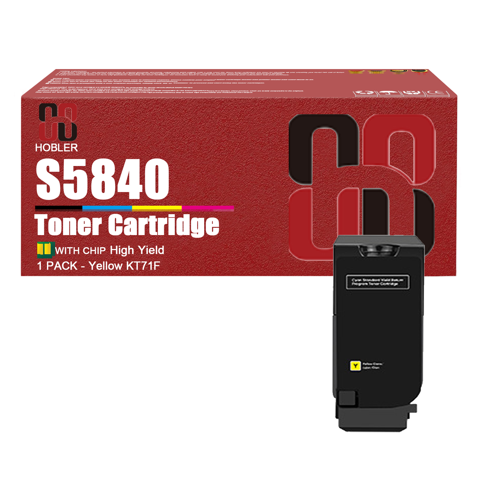For Dell S5840 Toner Cartridge Work for Dell S5840dn S5840cdn Printers,  Black │JDCTN, Cyan │R59F2, Magenta │K83JD, Yellow │KT71F-PrintsBoost
