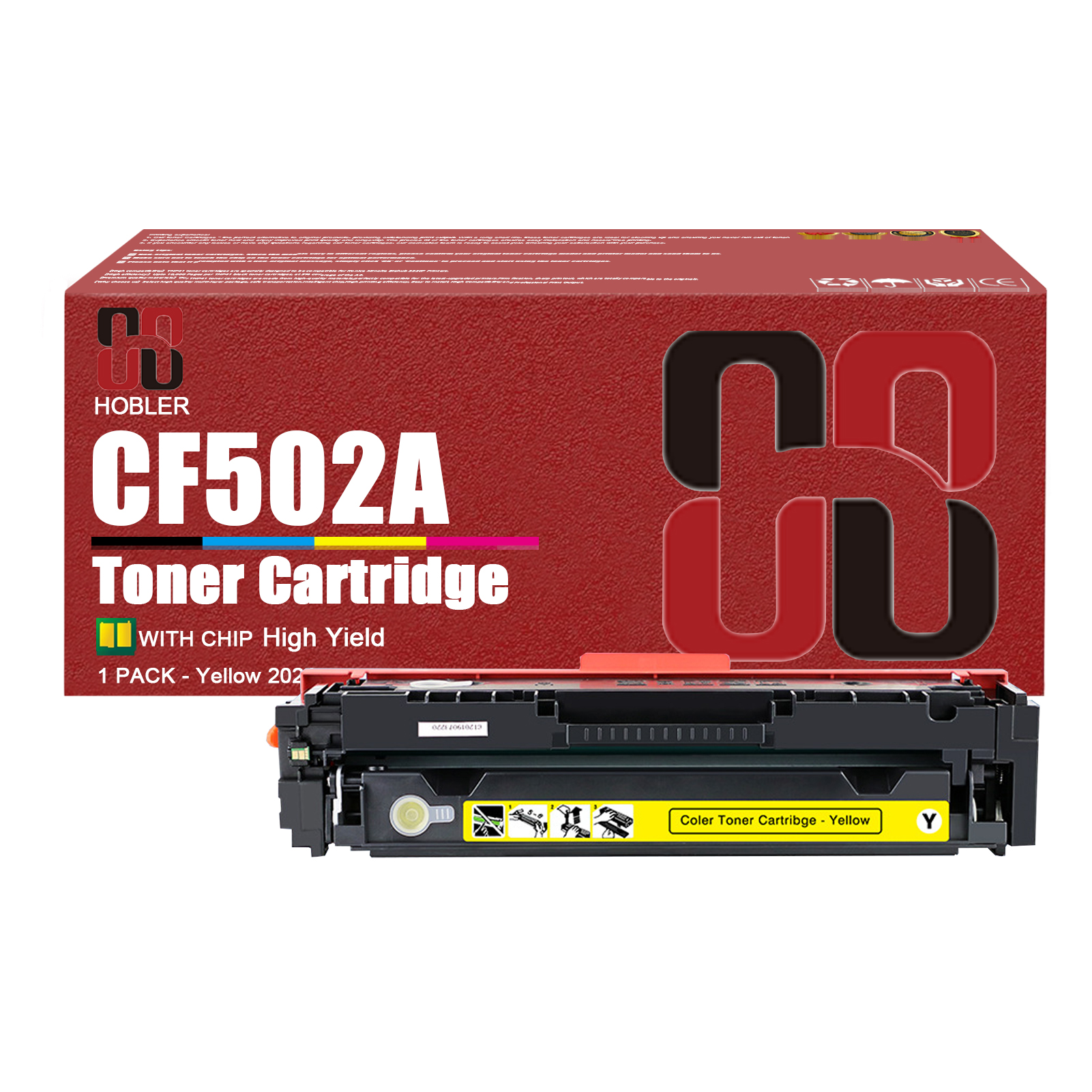 For HP 202A CF500A CF501A CF503A CF502A Toner Cartridge Work for HP Color LaserJet Pro M254dw M254dn M254nw MFP M280nw M281dw Printers, Black │CF500A, Cyan │CF501A, Magenta │CF503A, Yellow │CF502A-PrintsBoost