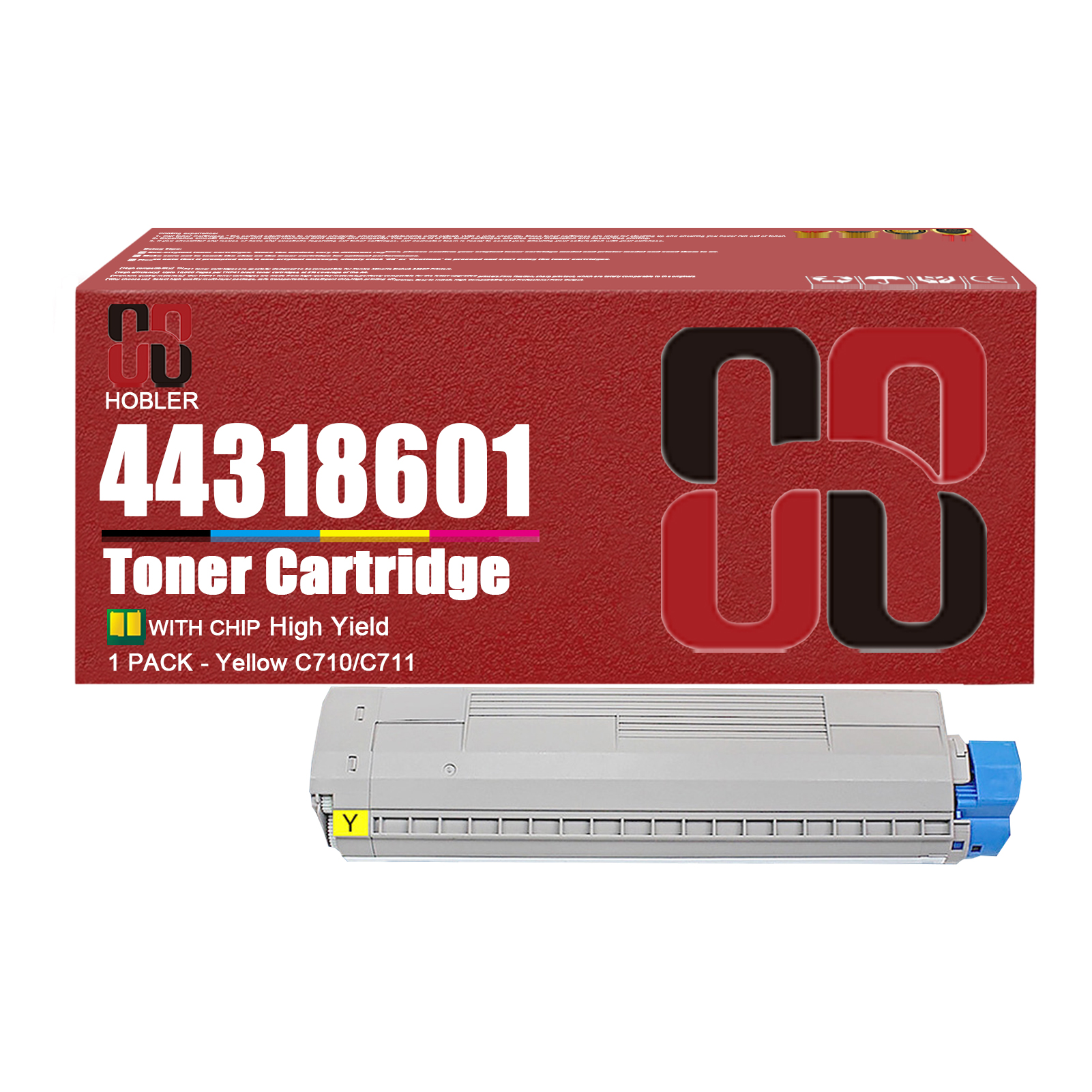 For OKI C710 C711 44318604 44318603 44318602 44318601 Toner Cartridge Work for OKI C710N C710DN C711N C711DN C711dtn Printers-PrintsBoost