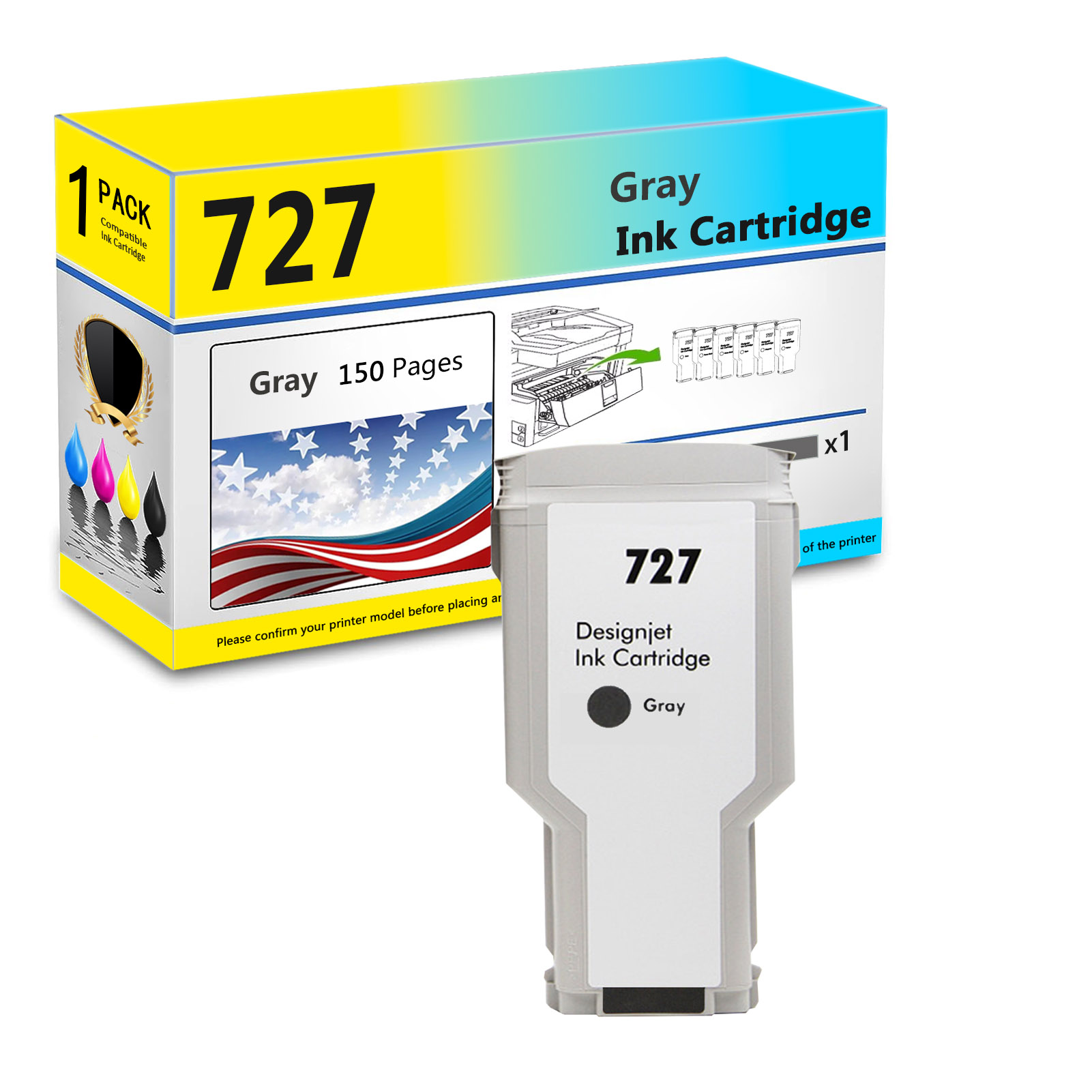 For HP 727 Ink Cartridge Work For HP DesignJet T920 T930 T1500 T1530 T2500 T2530 Plotters