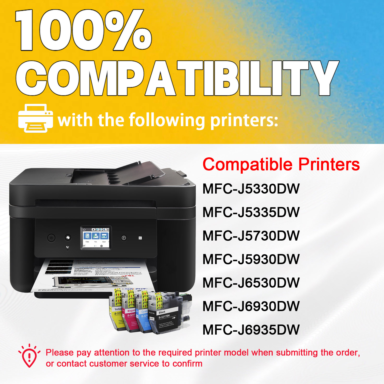 For Brother LC3217XL Ink Cartridge Work For Brother MFC-J5330DW MFC-J5335DW MFC-J5730DW MFC-J5930DW MFC-J6530DW MFC-J6930DW MFC-J6935DW Printers-PrintsBoost