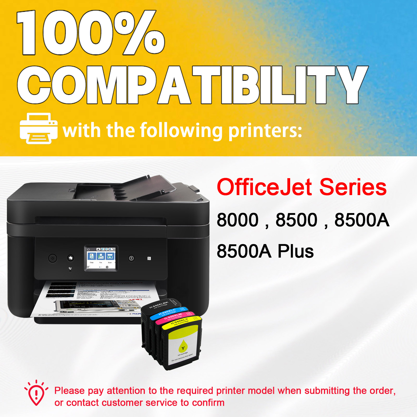 For HP 940XL Ink Cartridge Work For HP OfficeJet Pro 8000 8500 8500A 8500A Plus Printers