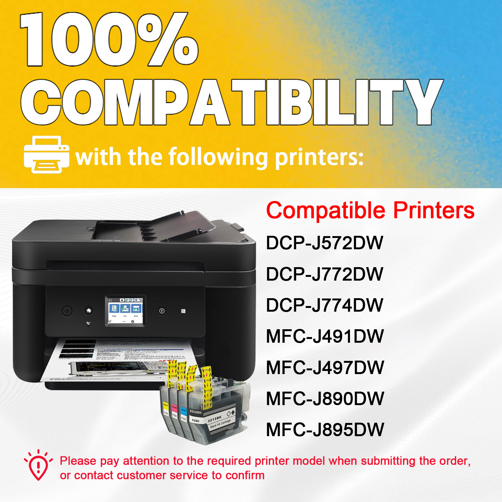 For Brother LC3213 Ink Cartridge Work For Brother DCP-J772DW DCP-J774DW MFC-J890DW MFC-J895DW Printers-PrintsBoost