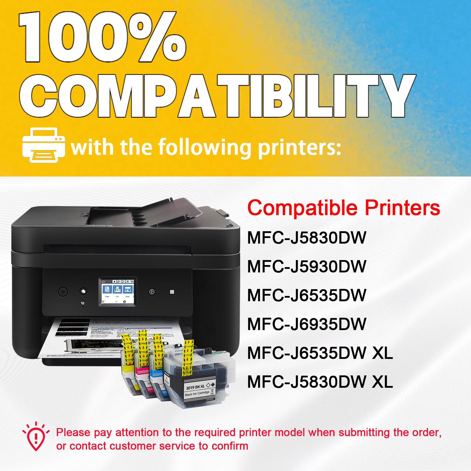 For Brother LC3019XXL Ink Cartridge Work For Brother MFC-J5830DW MFC-J5830DWXL MFC-J5930DW MFC-J6535DW MFC-J6535DWXL MFC-J6935DW Printers-PrintsBoost