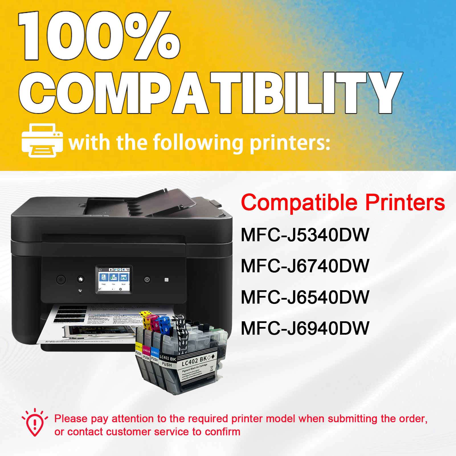 For Brother LC402 Ink Cartridge Work For Brother MFC-J5340DW MFC-J6740DW MFC-J6540DW MFC-J6940DW Printers-PrintsBoost