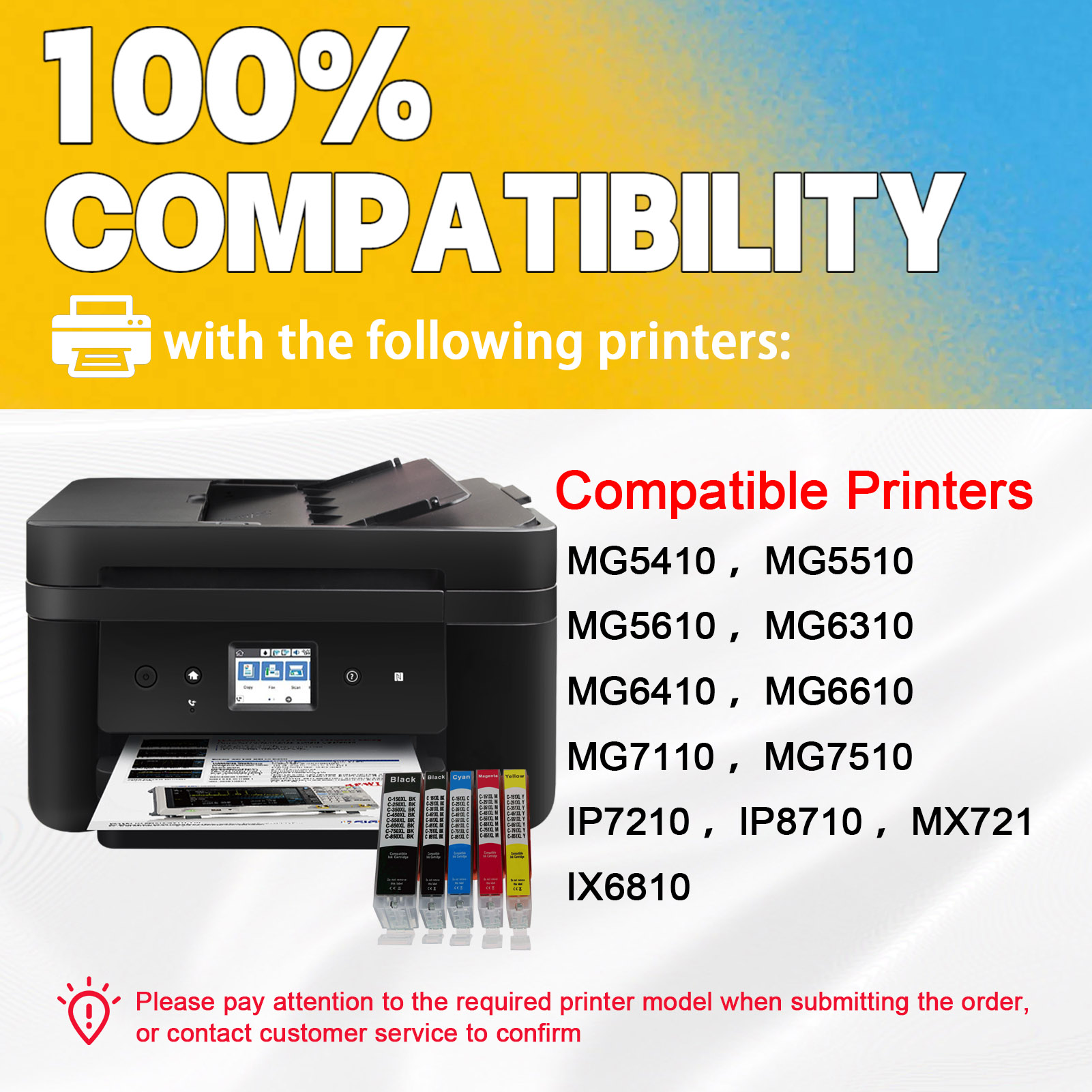 For Canon PGI-150XL CLI-151XL Ink Cartridge Work For Canon Pixma MG5410 MG5510 MG5610 MG6310 MG6410 MG6610 MG7110 MG7510 IP7210 IP8710 MX721 MX921 IX6810 Printers-PrintsBoost