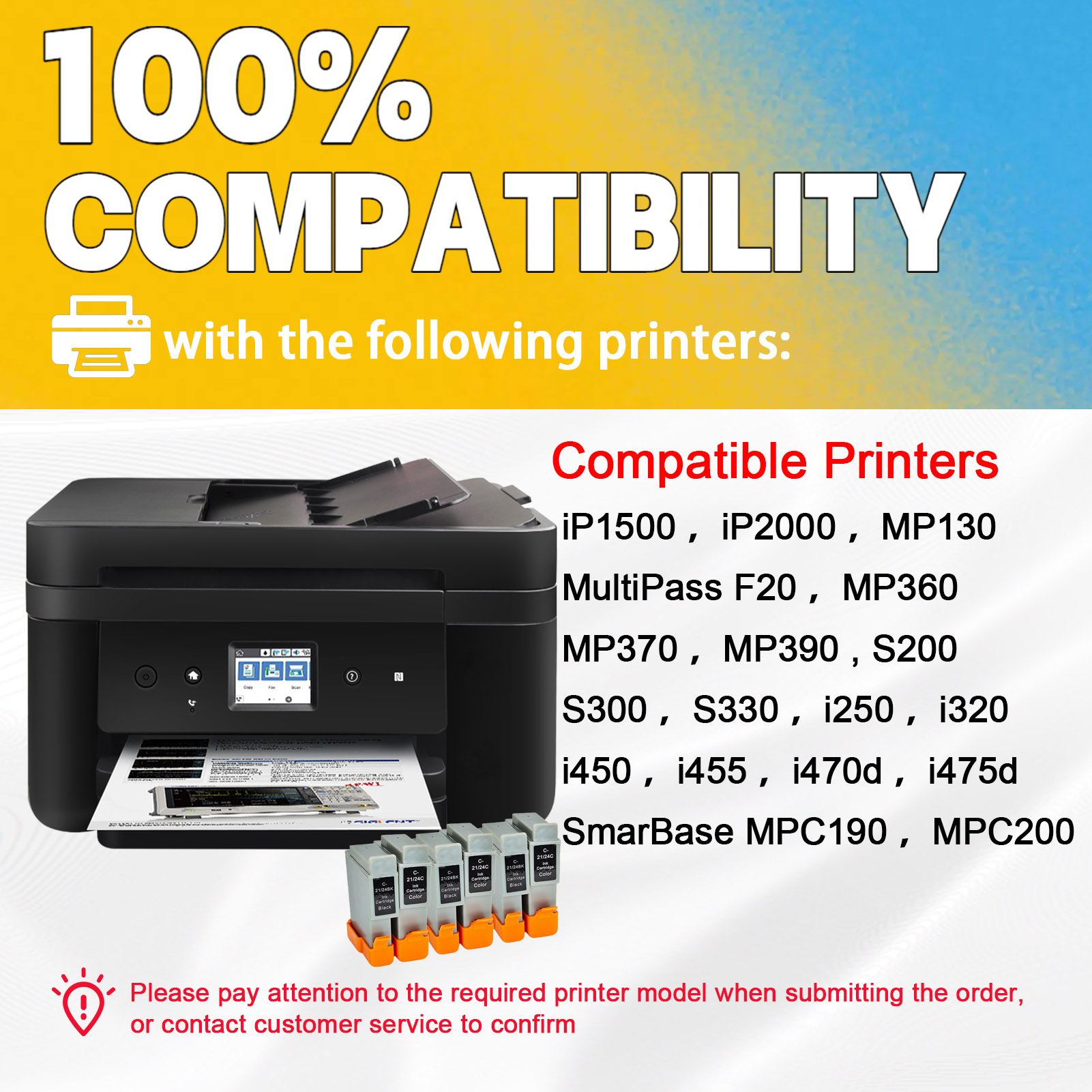 For Canon BCI-24 Ink Cartridge Work For Canon I250 I320 I350 I450 I470D Multipass F10 F20 MP360 MP370 Pixma IP1000 IP1500 Printers-PrintsBoost