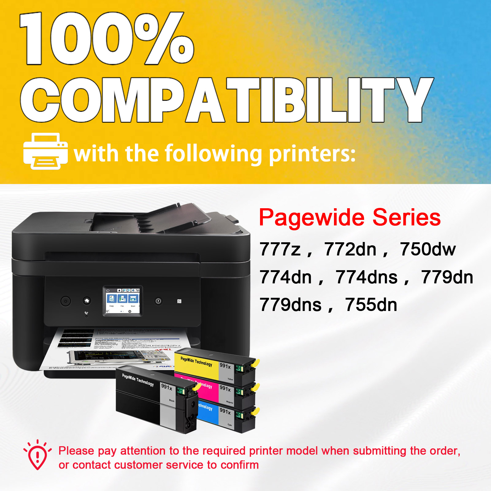 For HP 991X Ink Cartridge Work For HP PageWide 777z 772dn 750dw 774dn 774dns 779dn 779dns 755dn Printers-PrintsBoost