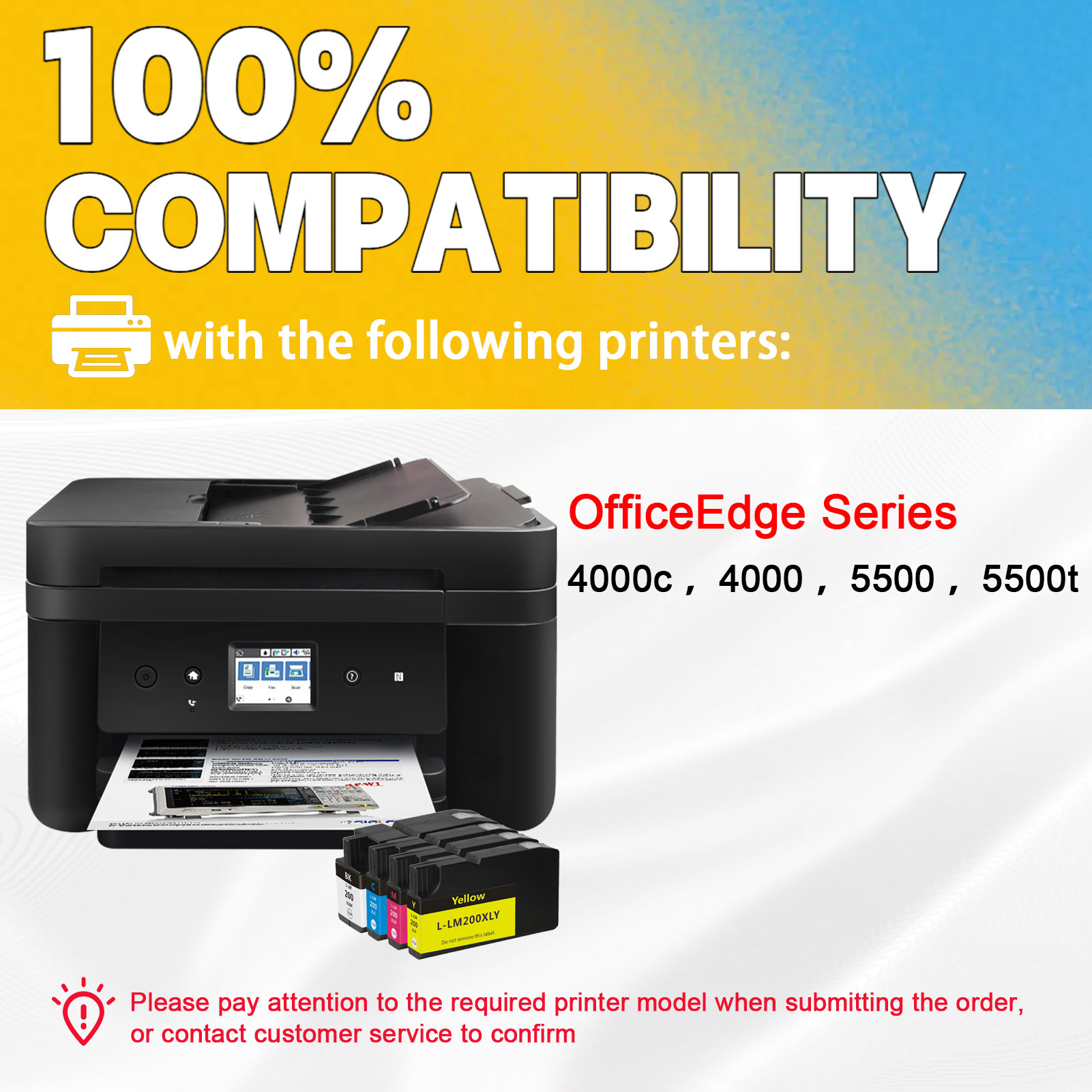 For Lexmark 200XL 200 LM200XL Ink Cartridge Work for Lexmark OfficeEdge Pro 4000c 4000 5500 5500t Printers-PrintsBoost