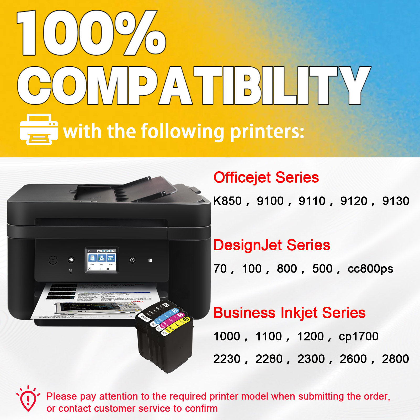 For HP 10XL 11XL Ink Cartridge Work For HP DesignJet 70 100 800 500 Cc800ps OfficeJet Pro K850 9100 9110 9120 Printers-PrintsBoost