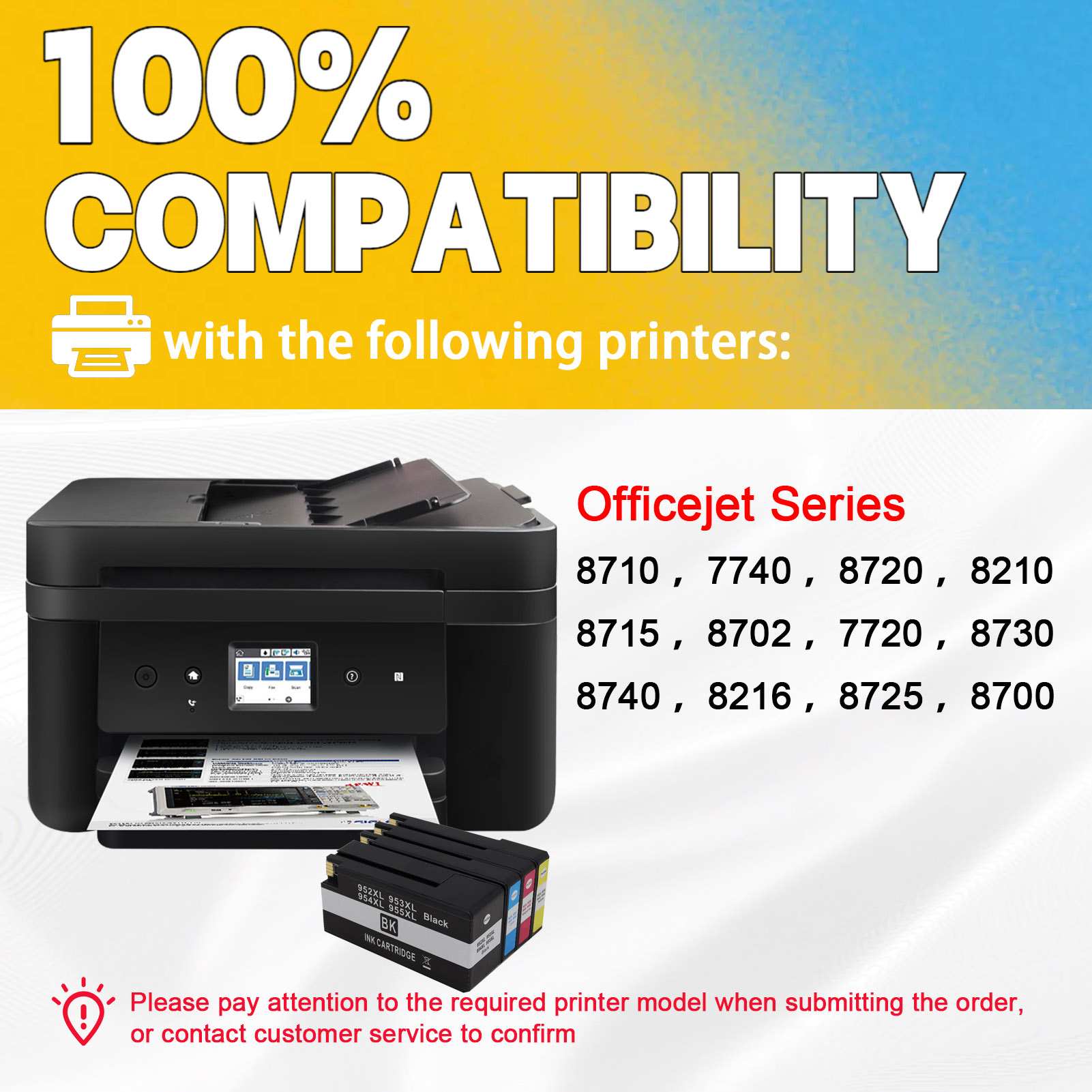 For HP 952XL Ink Cartridge Work For HP OfficeJet Pro 8710 7740 8720 8210 8715 8702 7720 8730 8740 8216 8725 8700 Printers-PrintsBoost