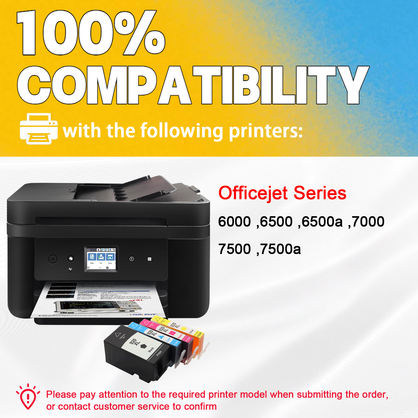 For HP 920XL Ink Cartridge Work For HP OfficeJet 6000 6500 6500a 7000 7500 7500a Printers