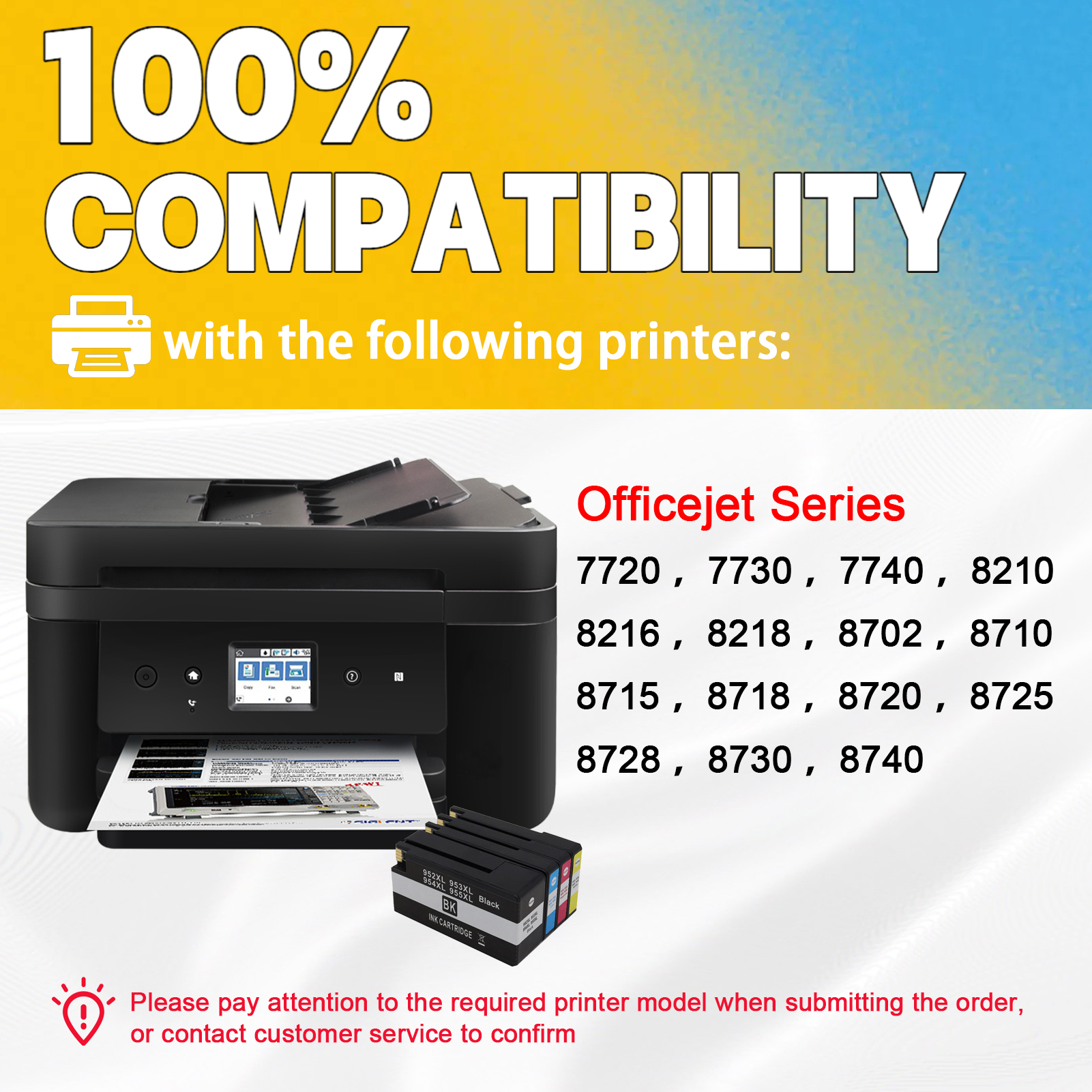 For HP 954XL Ink Cartridge Work for HP OfficeJet Pro 7720 7730 7740 8210 8216 8218 8702 8710 8715 8718 8720 8725 8728 8730 8740 Printers-PrintsBoost