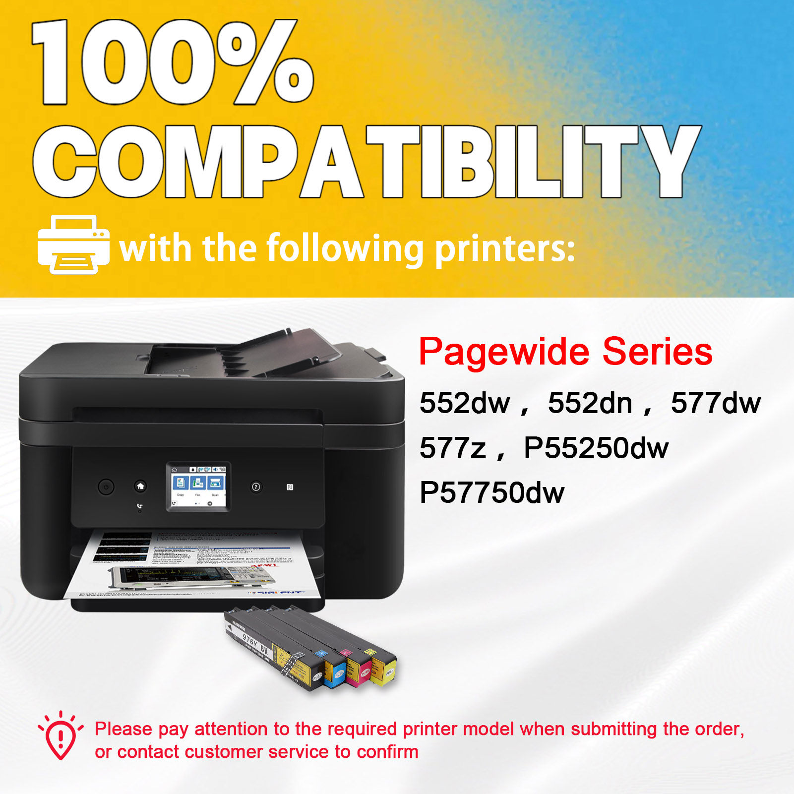 For HP 976Y Ink Cartridge Work For HP Pagewide Pro 552dw 577dw 577z, PageWide Managed P55250dw P57750dw Printers-PrintsBoost