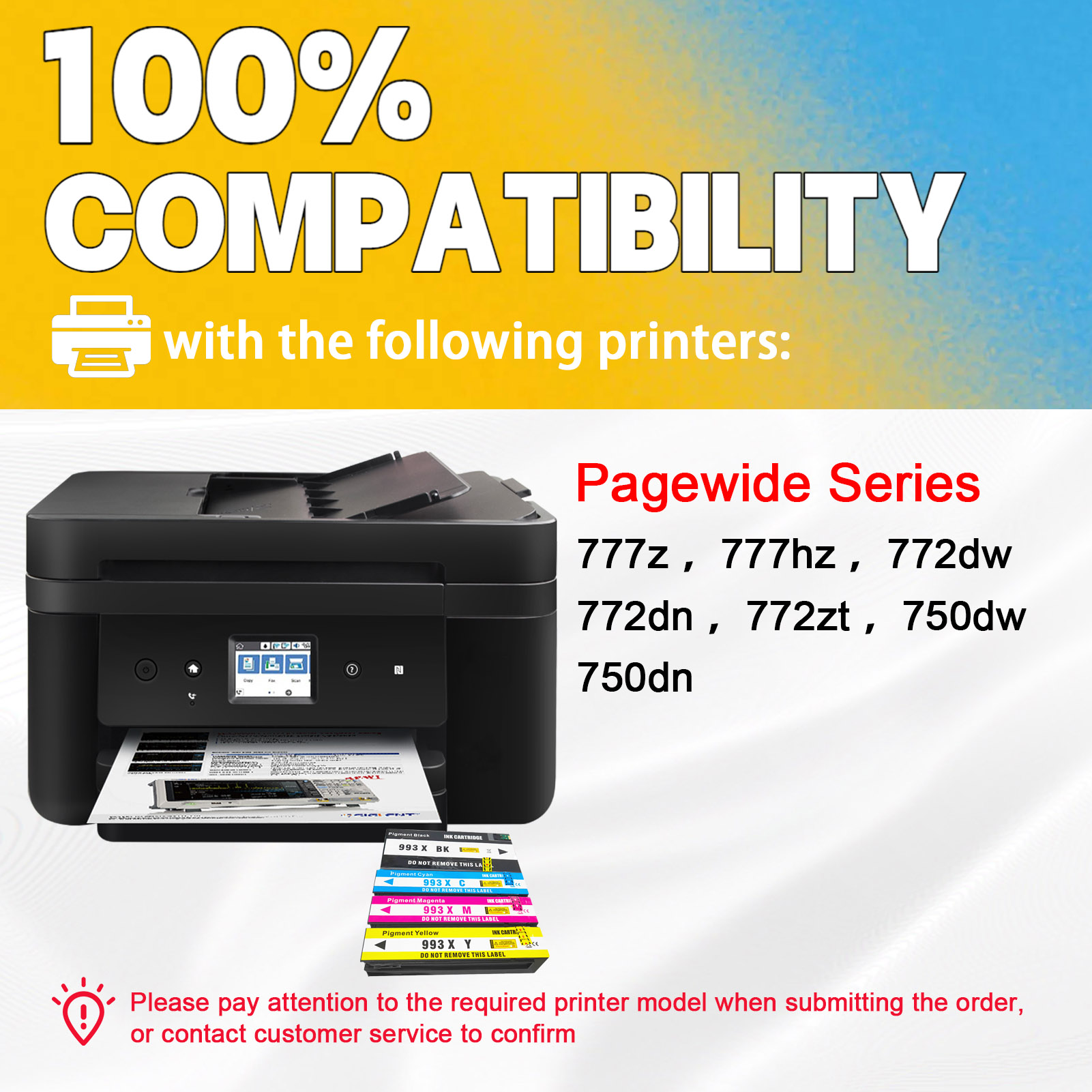 For HP 993X Ink Cartridge Work For HP PageWide 755dn 774dn 774dns 750dn 750dw 772dn 772dw 777z 777zs Printers-PrintsBoost