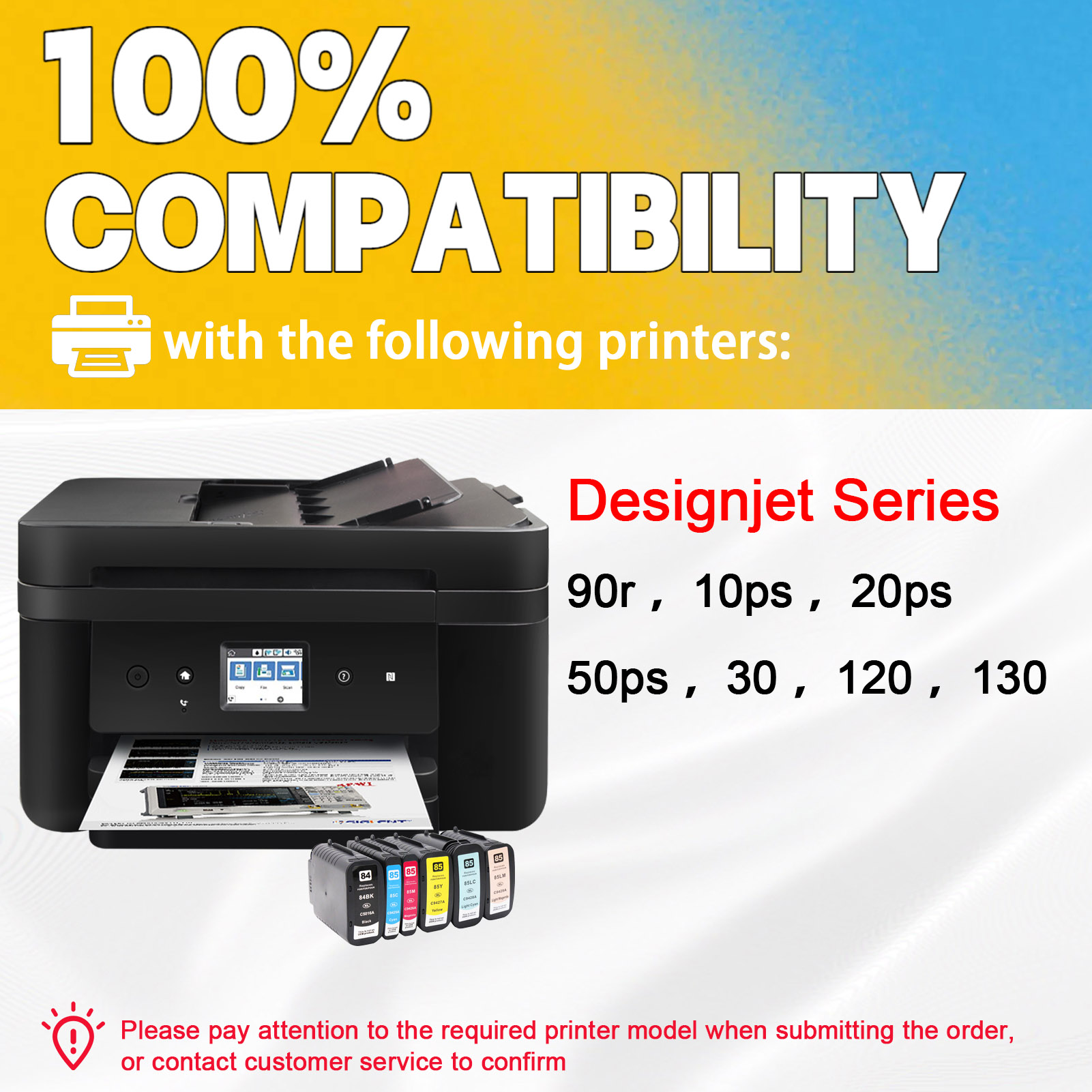 For HP 84 85 Ink Cartridge Work For HP Designjet 30 90r 130 130nr Printers