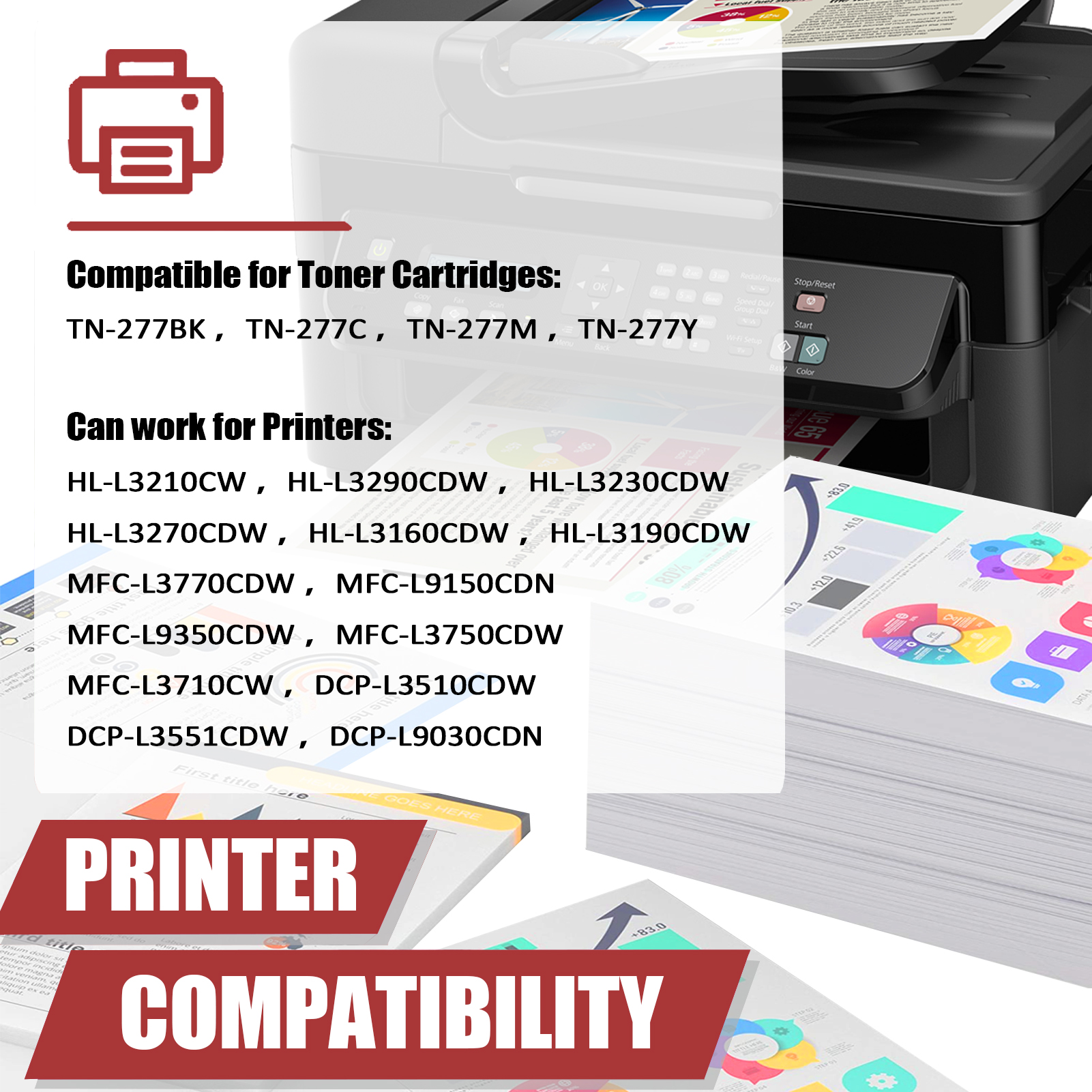 For Brother TN277 TN-277 Toner Cartridge