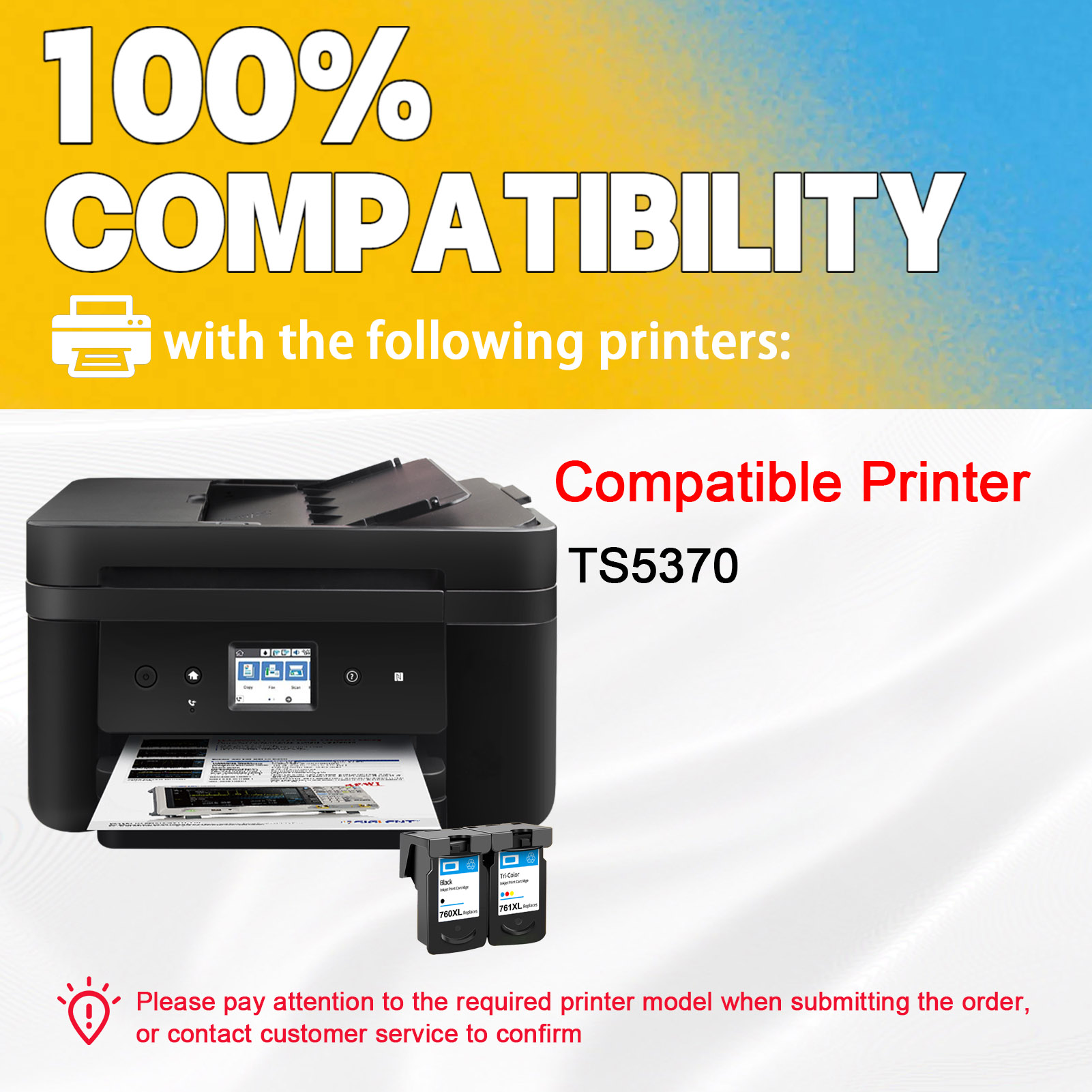 For Canon PG-760XL CL-761XL Ink Cartridge Work For Canon PIXMA TS5370 Printer