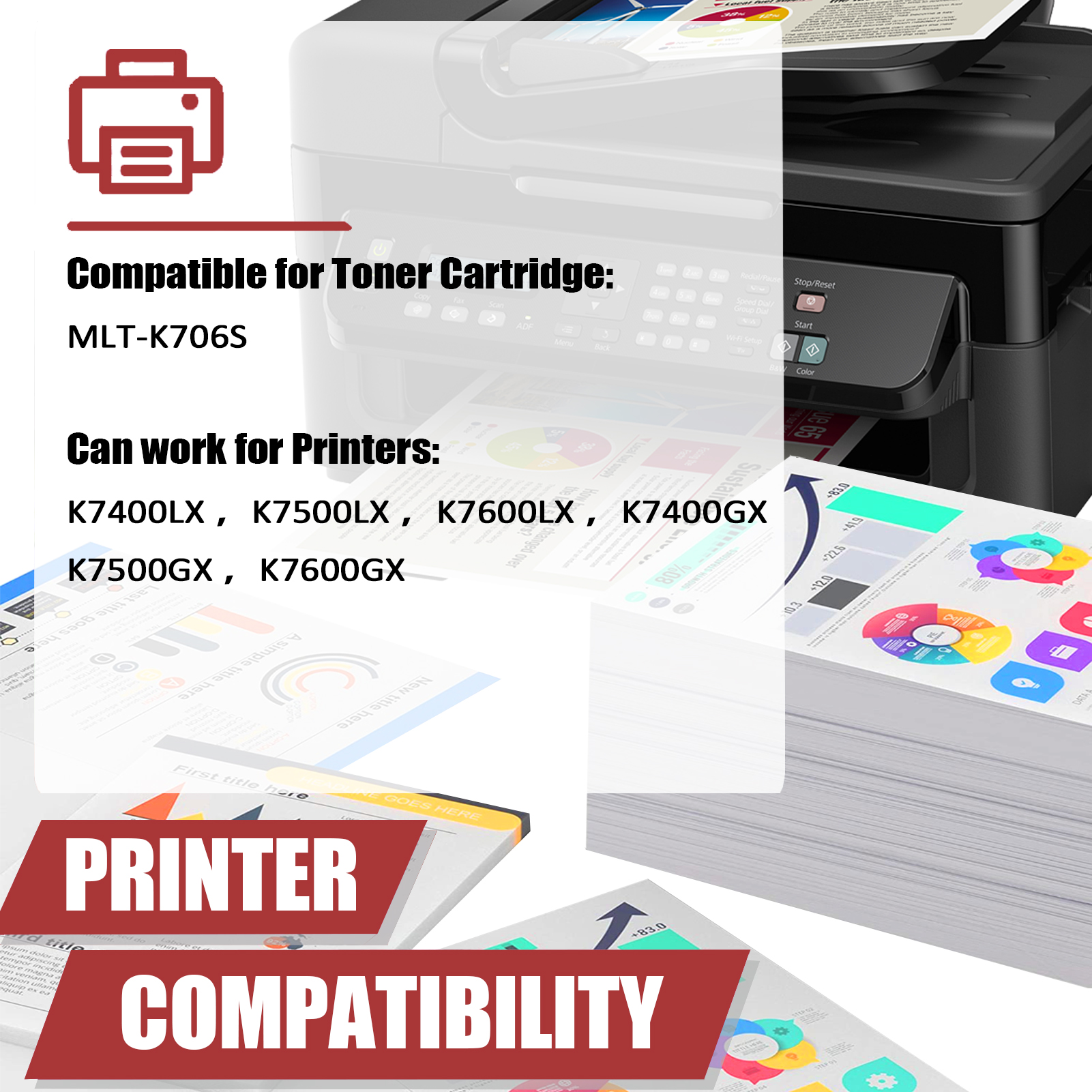 For Samsung MLT-K706S Toner Cartridge Work for Samsung MultiXpress K7400LX K7500LX K7600LX K7400GX K7500GX K7600GX Printers-PrintsBoost