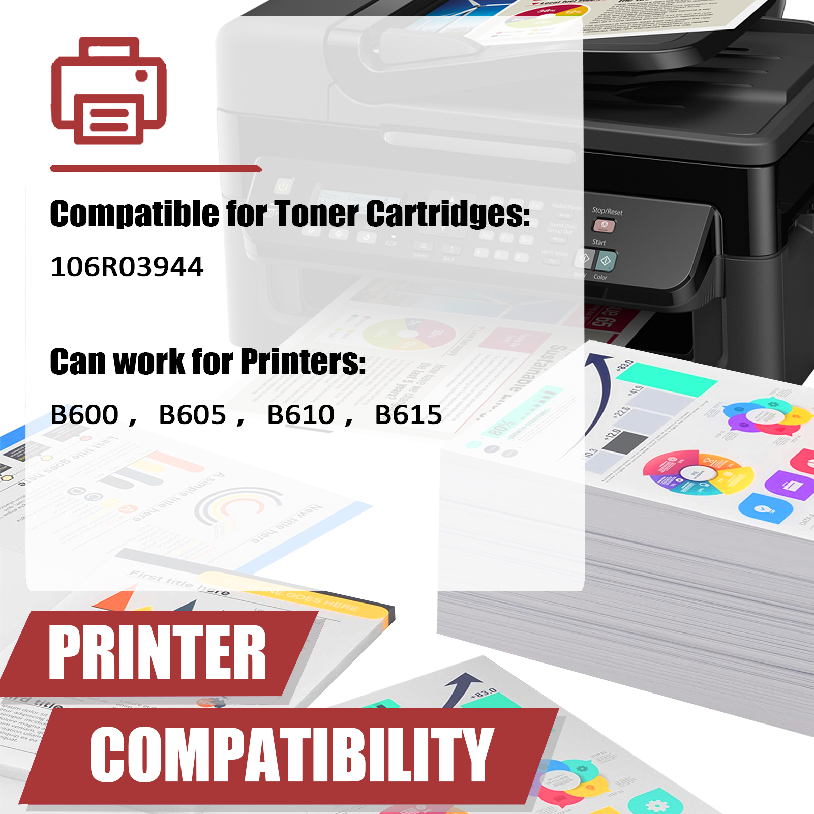 For Xerox 106R03944 Toner Cartridge Work for Xerox VersaLink B600 B610 B605 B615 Printers