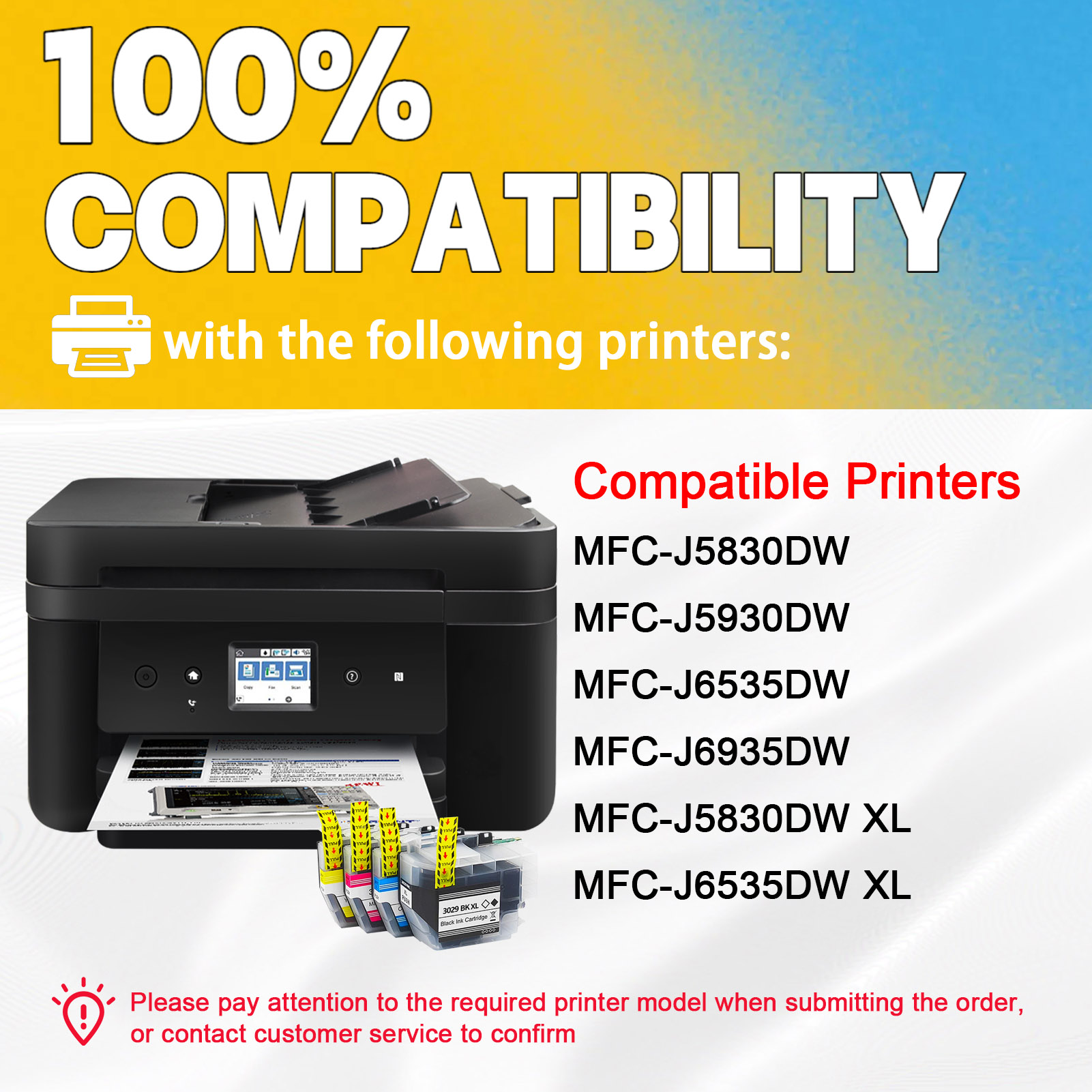 For Brother LC3029XXL Ink Cartridge Work For Brother MFC-J5830DW MFC-J5830DWXL MFC-J5930DW MFC-J6535DW MFC-J6935DW Printers-PrintsBoost
