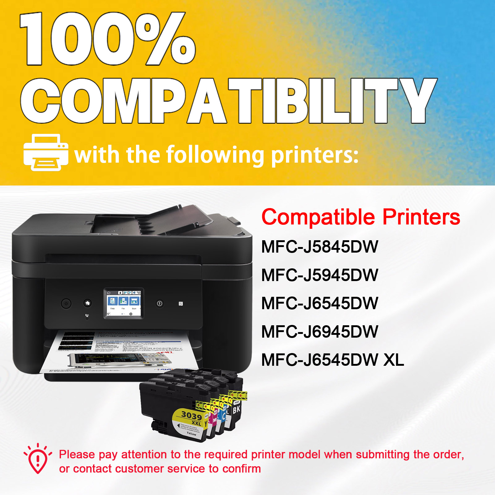 For Brother LC3039XXL Ink Cartridge Work For Brother MFC-J5845DW MFC-J5945DW MFC-J6545DW MFC-J6945DW MFC-J6545DW XL MFC-J5845DW XL Printers-PrintsBoost