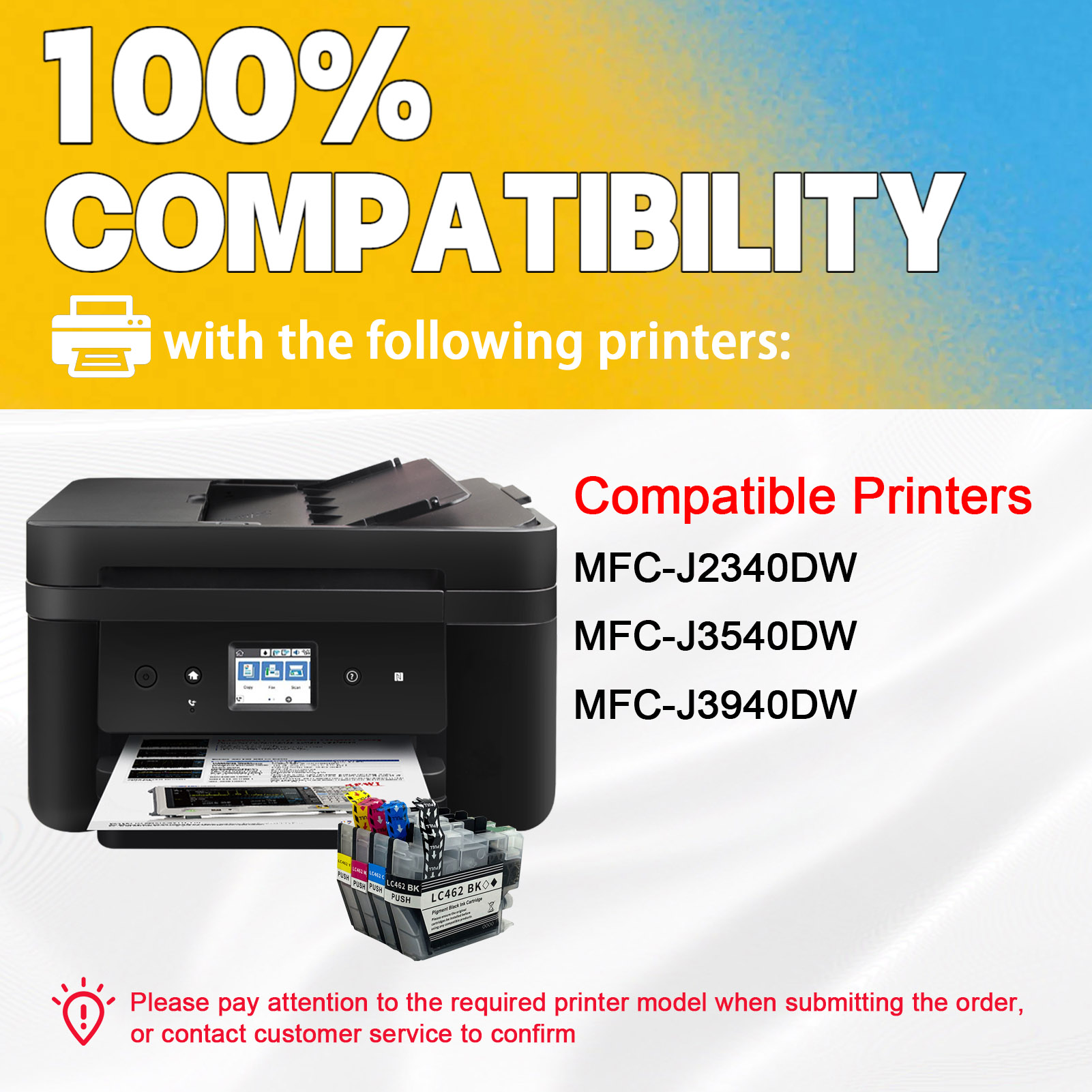 For Brother LC462 Ink Cartridge Work For Brother MFC-J2340DW MFC-J3540DW MFC-J3940DW Printers