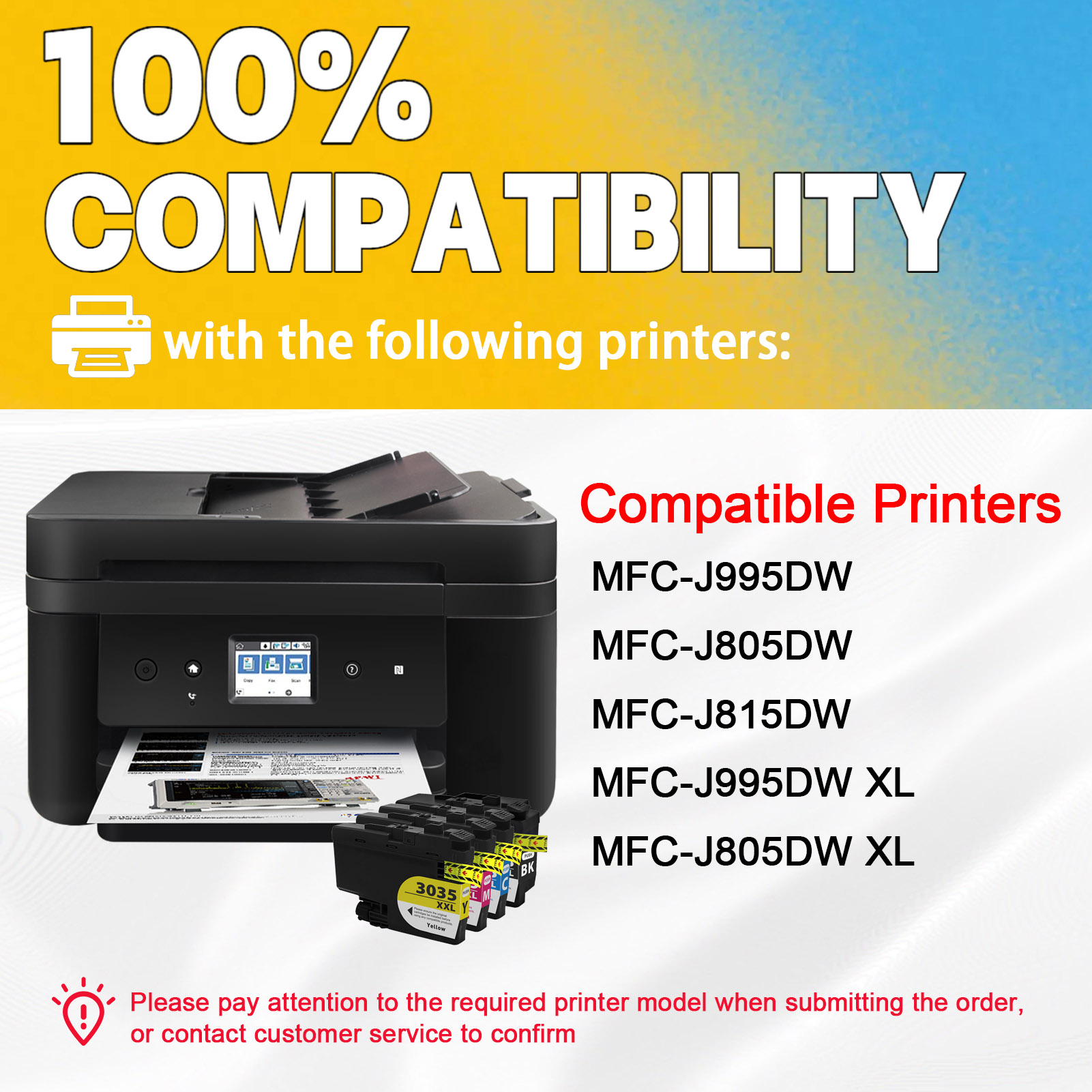 For Brother LC3035XXL Ink Cartridge Work For Brother MFC-J805DW MFC-J815DW MFC-J995DW MFC-J805DW XL MFC-J815DW XL MFC-J995DW XL Printers-PrintsBoost