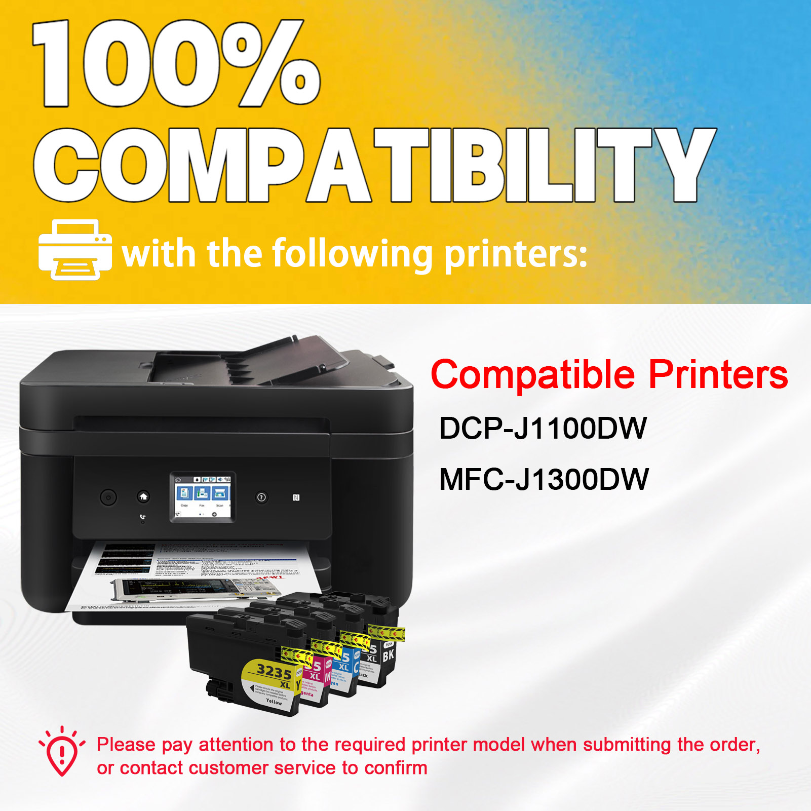 For Brother LC3235XL Ink Cartridge Work For Brother DPC-J1100DW MFC-J1300DW Printers