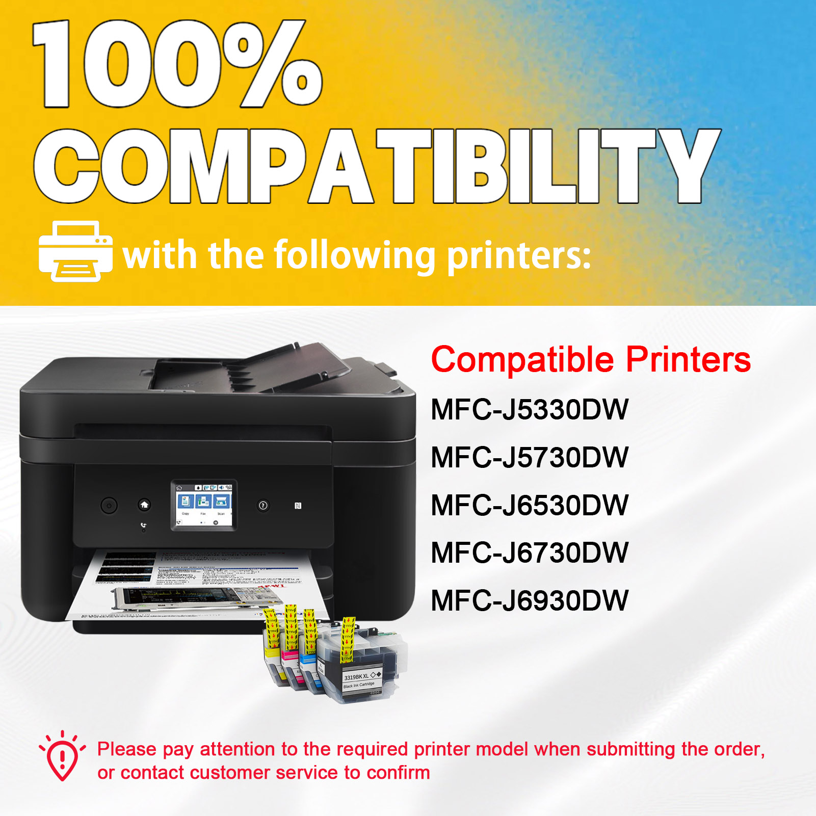 For Brother LC3319XL Ink Cartridge Work For Brother MFC-J5330DW MFC-J5730DW MFC-J6530DW MFC-J6730DW MFC-J6930DW Printers-PrintsBoost