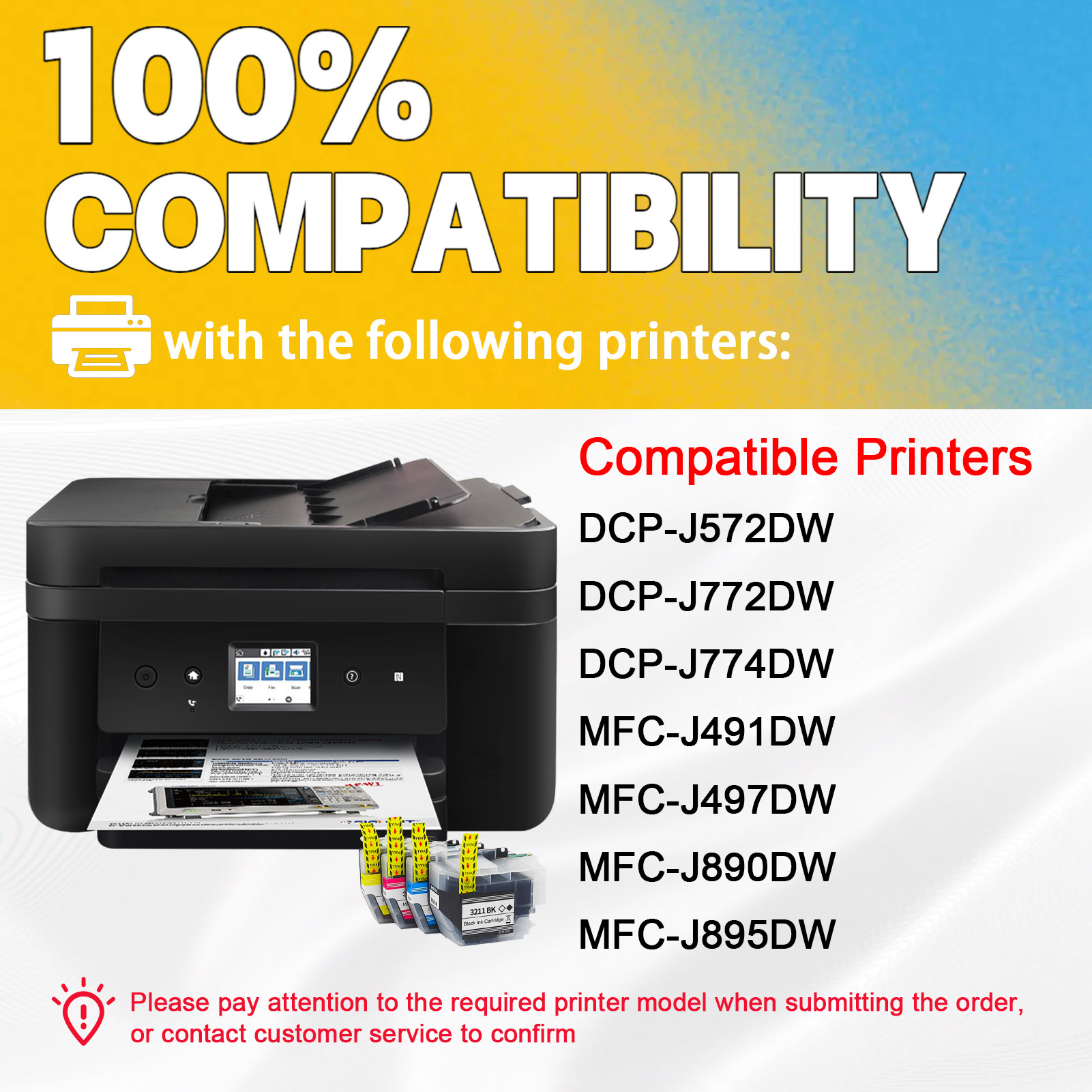 For Brother LC3211 LC3213 Ink Cartridge Work for Brother DCP-J572DW DCP-J772DW DCP-J774DW MFC-J491DW MFC-J497DW MFC-J890DW MFC-J895DW Printers-PrintsBoost