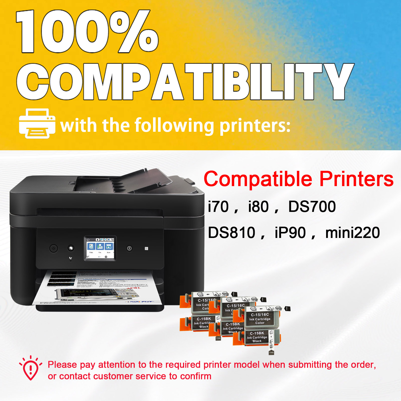 For Canon BCI-15 BCI-16 Ink Cartridge Work For Canon I70 I80 IP90 IP90V Printers