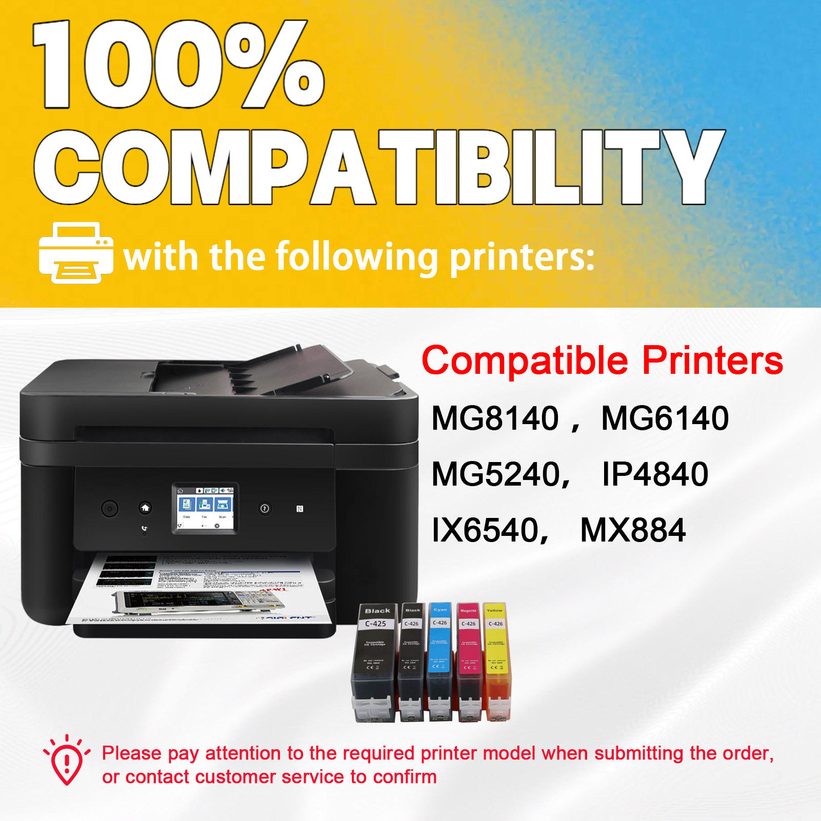 For Canon PGI-425 CLI-426 Ink Cartridge Work For Canon PIXMA IP4840 IP4940 IX6540 MG5140 MG5240 MG5340 MG6140 MG6240 MG8140 Printers-PrintsBoost