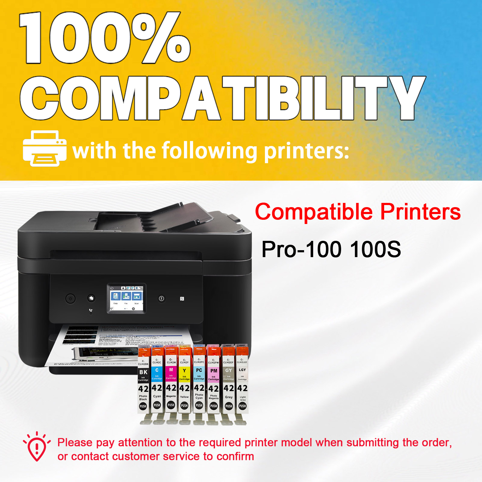 For Canon CLI-42 Ink Cartridge Work For Canon Pixma Pro 100 Printer