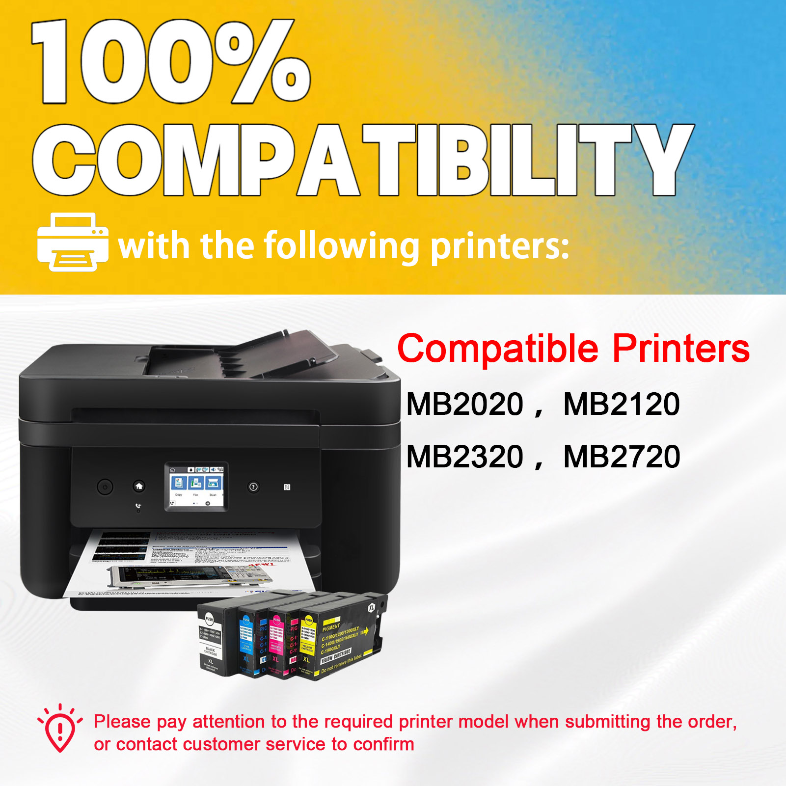 For Canon PGI-1200XL Ink Cartridge Work For Canon MAXIFY MB2020 MB2120 MB2320 MB2720 Printers